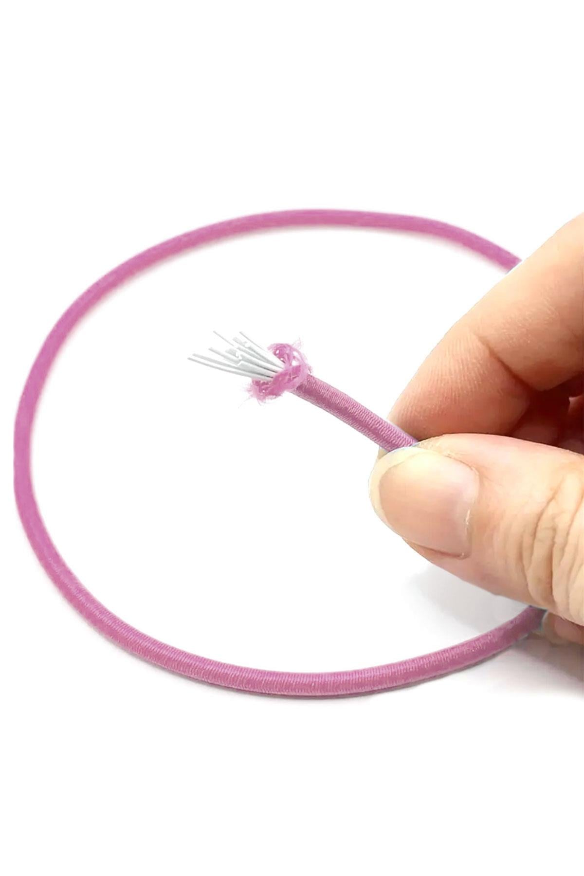 Pembe 5 Metre 2 mm Yuvarlak Lastik  B-0110-P