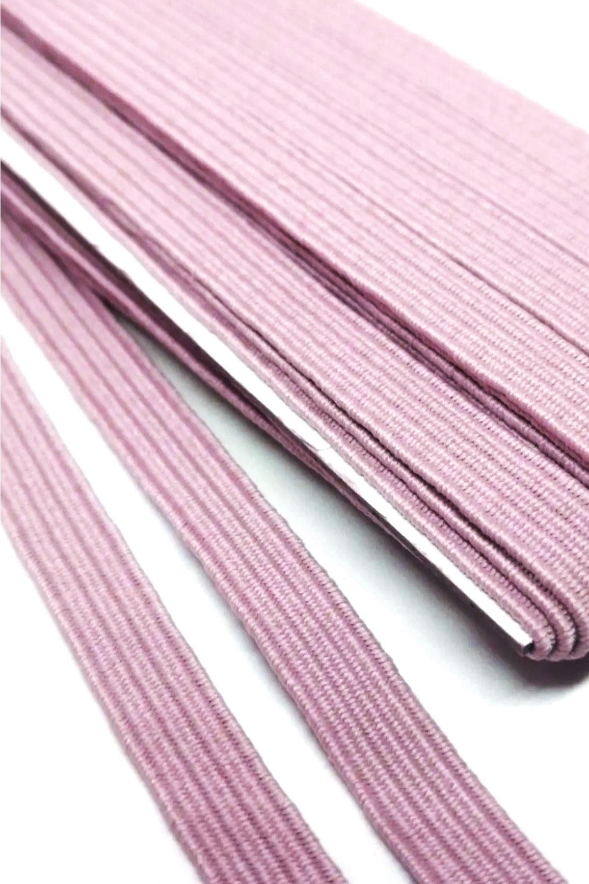 Pembe 6 mm 5 mt Dayanıklı Sert Yassı Elastik Şerit Lastik B-0104-P-6