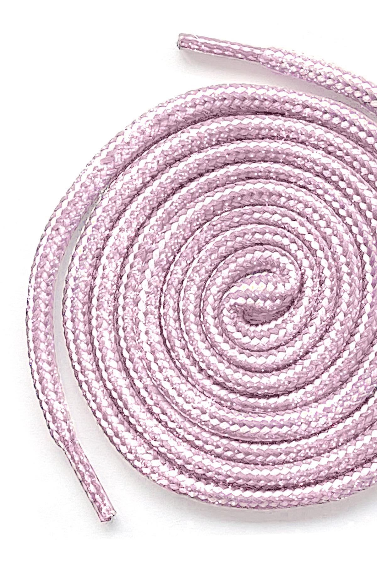 Pembe Beyaz Simli 5 MM Yuvarlak Bot Bağcığı BGCK-0002-PBSI.120CM