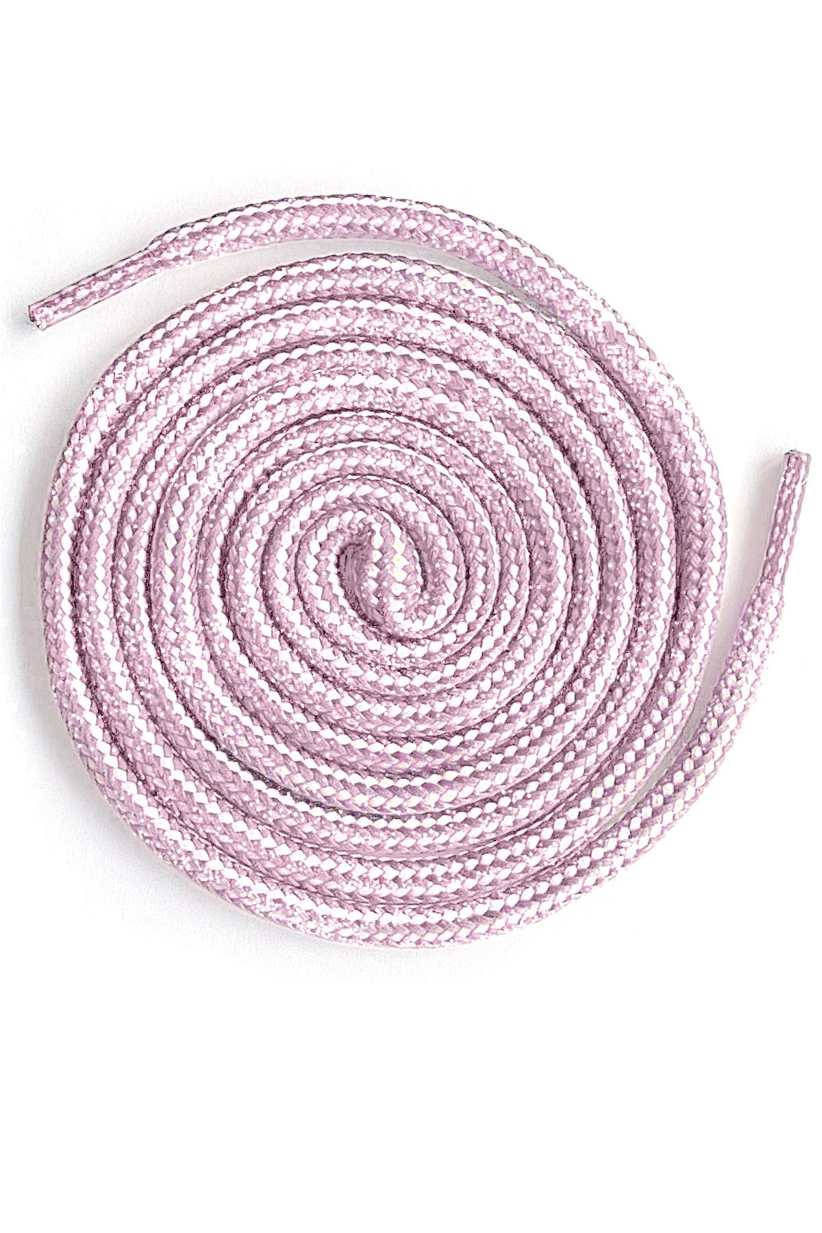 Pembe Beyaz Simli 5 MM Yuvarlak Bot Bağcığı BGCK-0002-PBSI.120CM