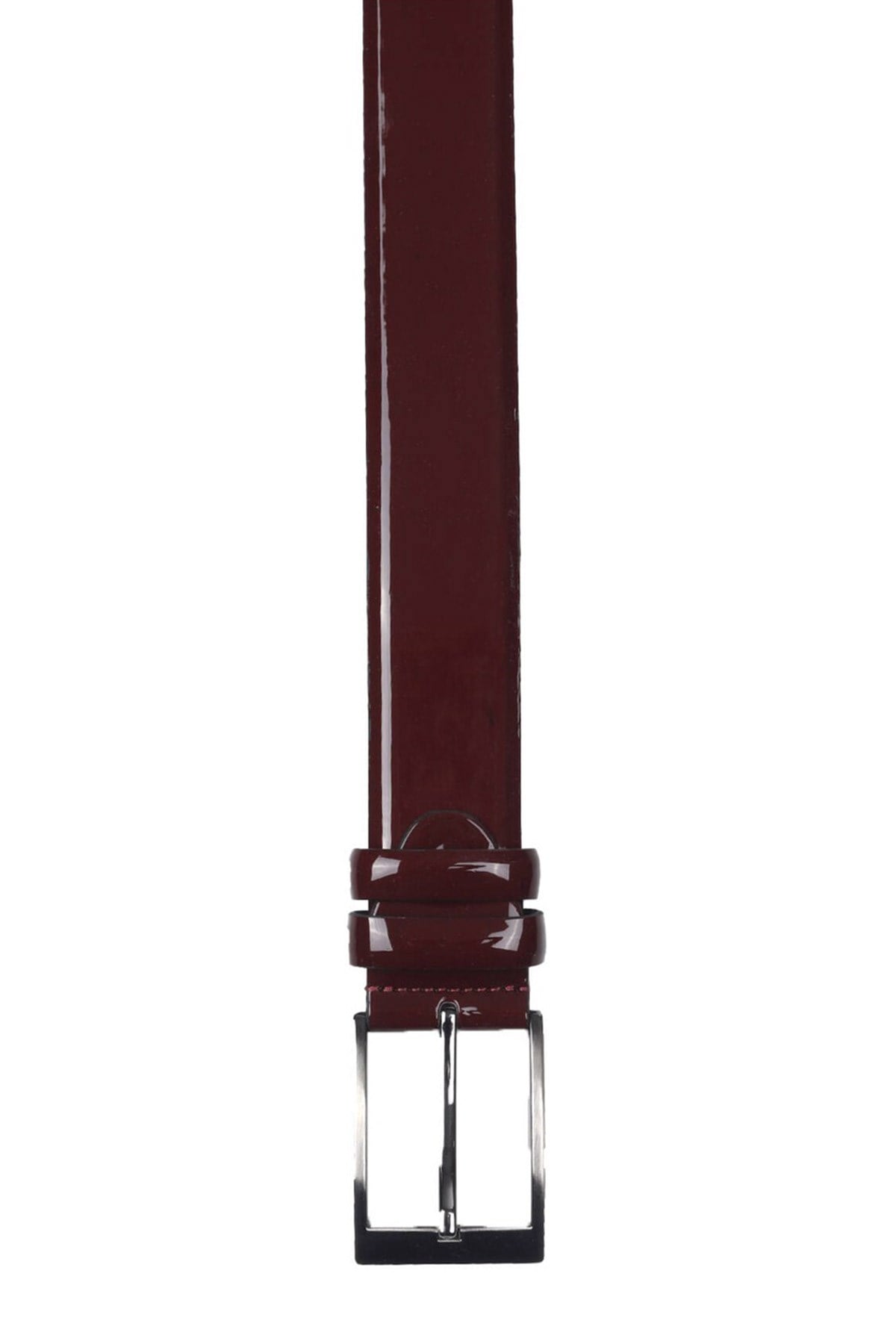 Bordo Rugan 3,5 cm Metal Tokalı Erkek Kemer