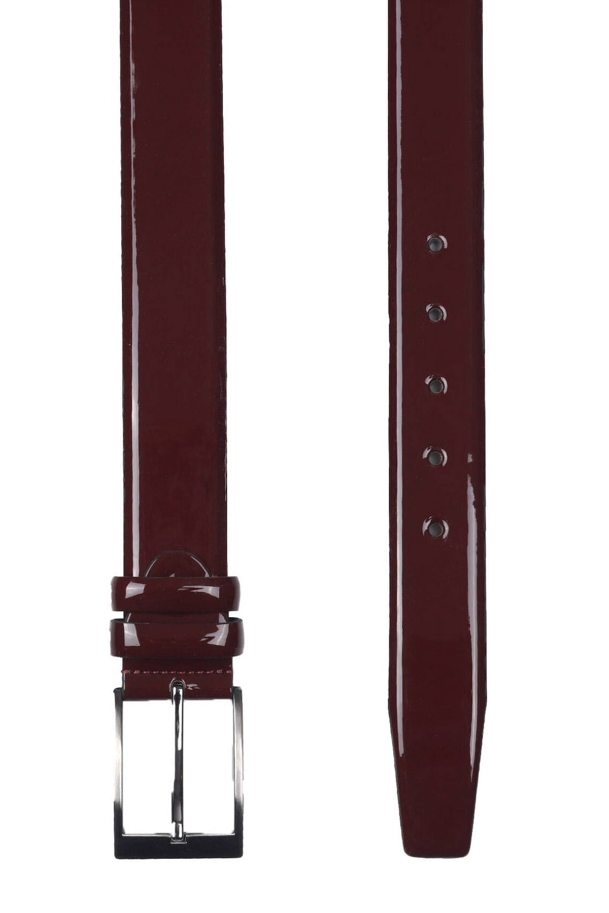 Bordo Rugan 3,5 cm Metal Tokalı Erkek Kemer