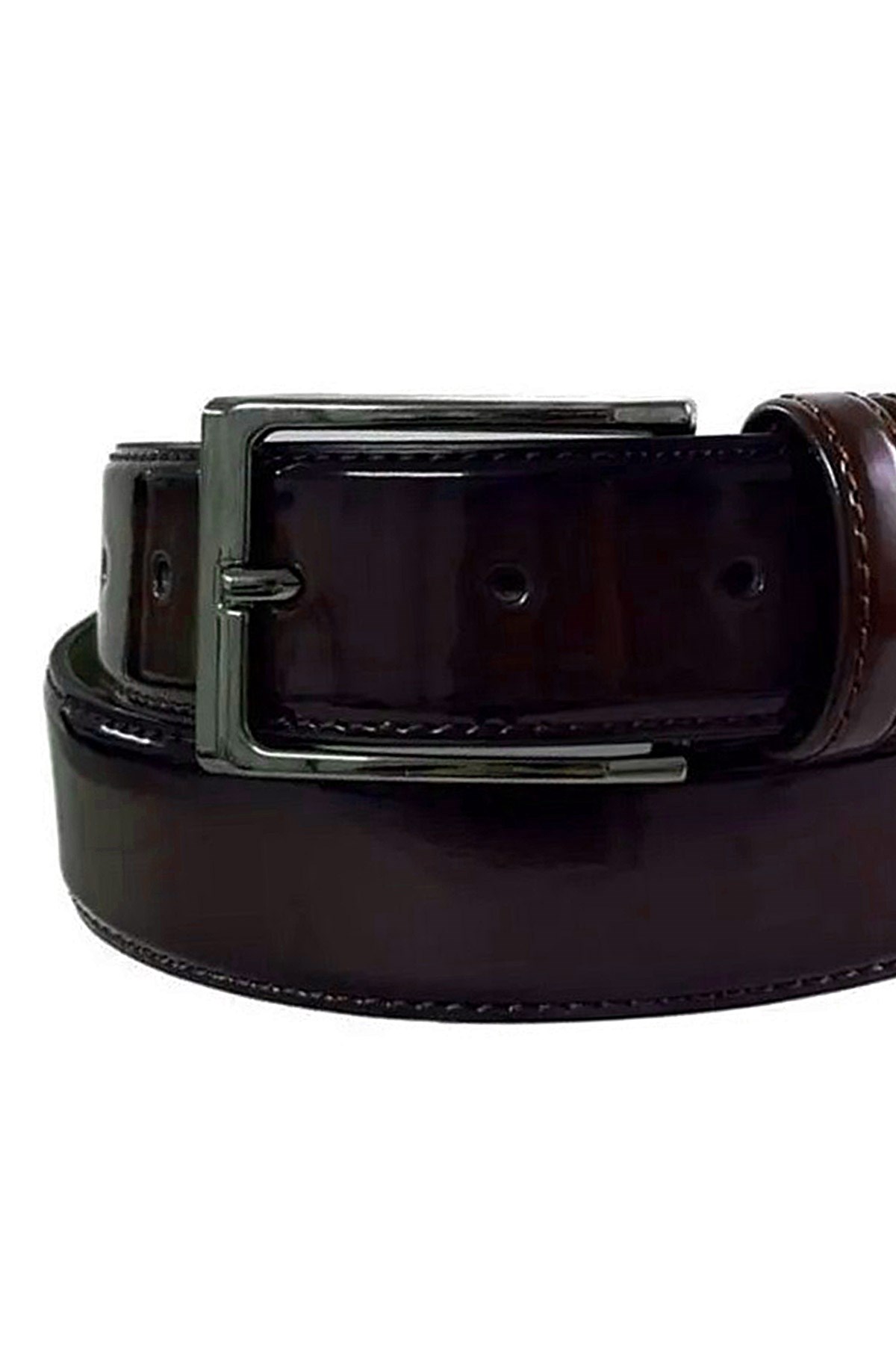 Bordo Rugan 3,5 cm Erkek Casual Kemer