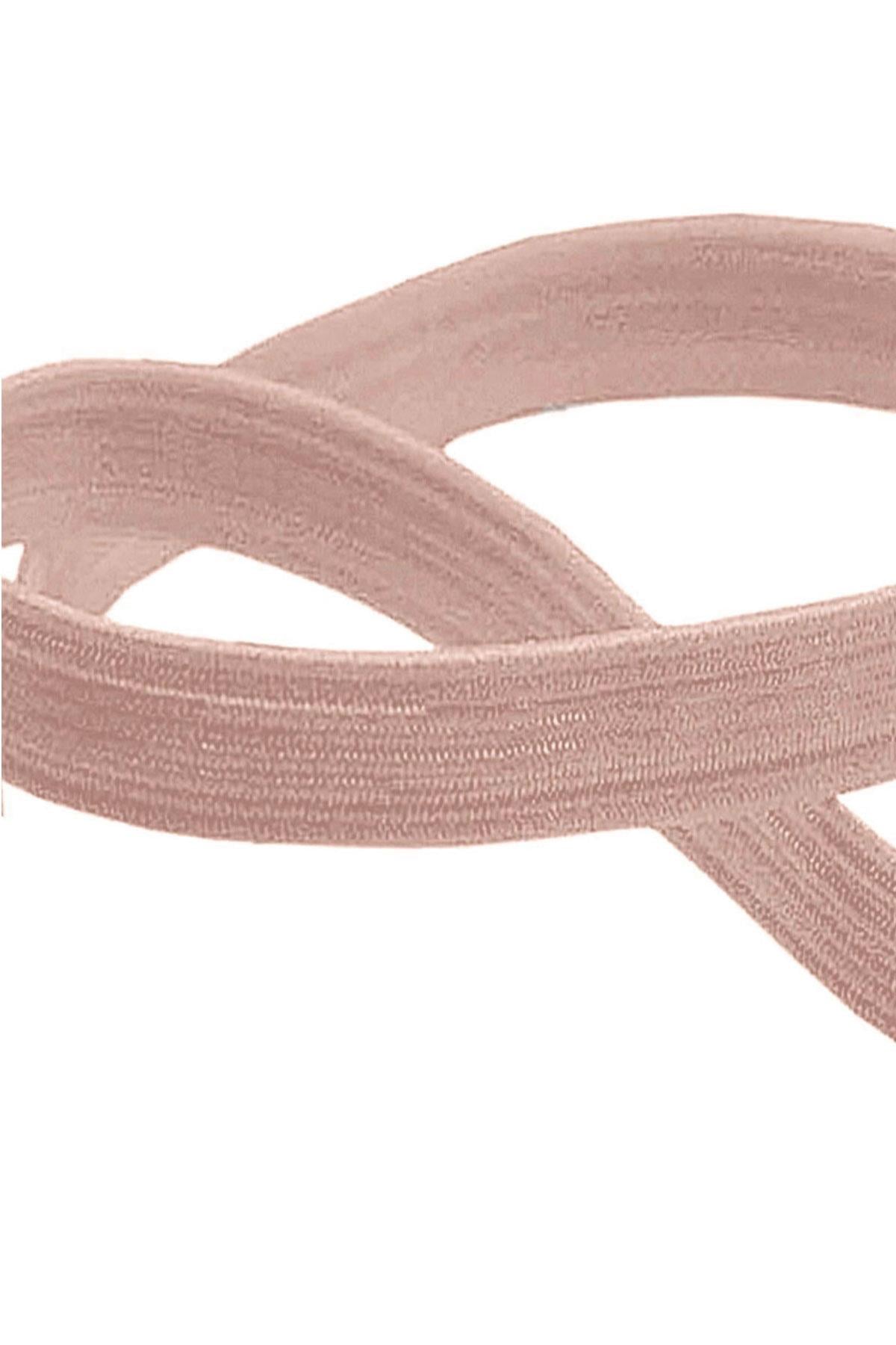 Pudra Pembe 20 mm 5 mt Dayanıklı Sert Yassı Elastik Şerit Lastik B-0104-PU-20