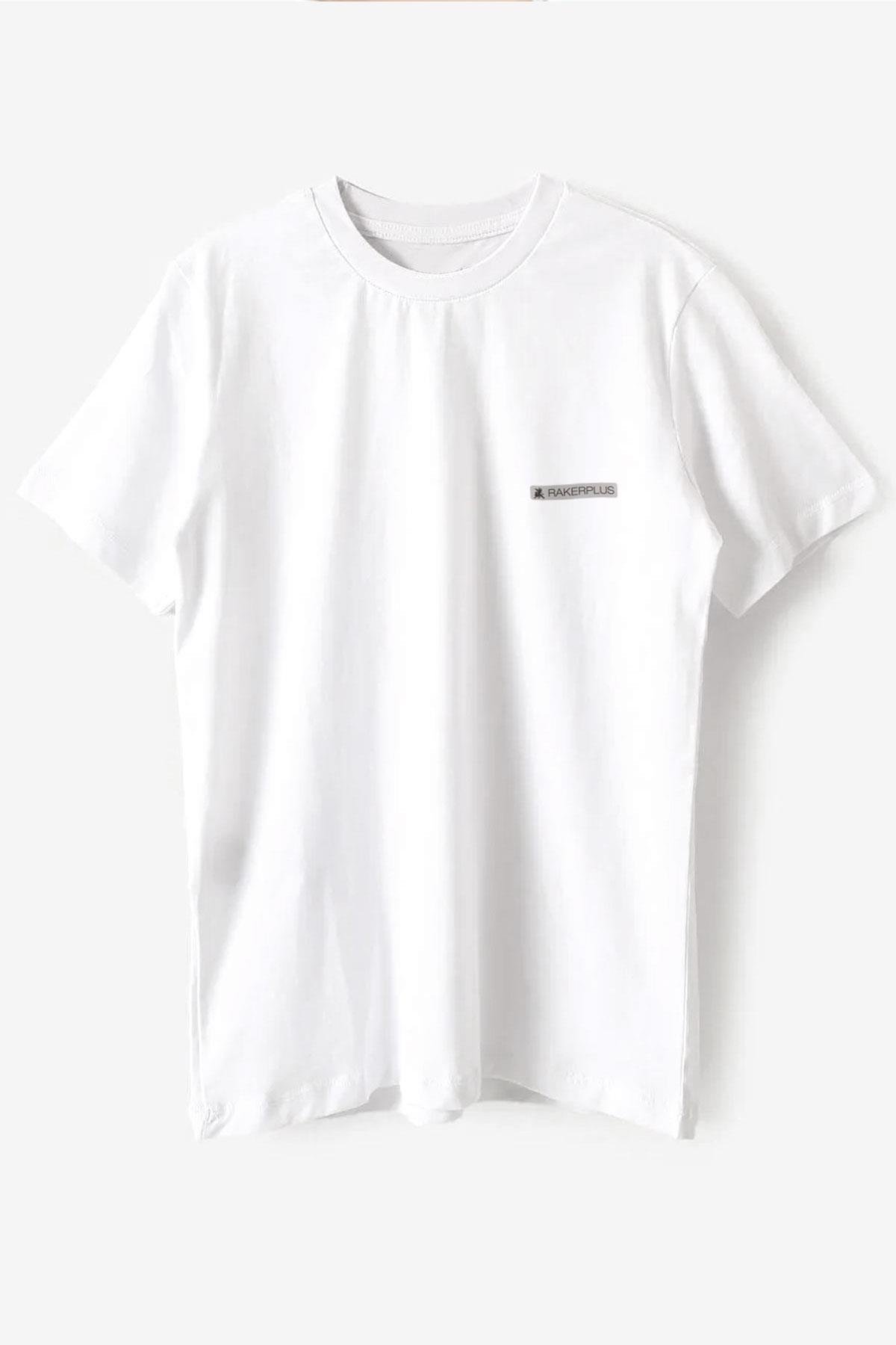 Rakerplus Beyaz %100 Pamuk Unisex Kısa Kollu Çocuk Tişört CTS-001-B.XXL