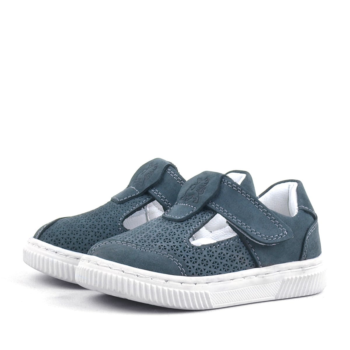 Rakerplus Bheem Genuine Leather Gray Velcro Baby Sneaker Sandals