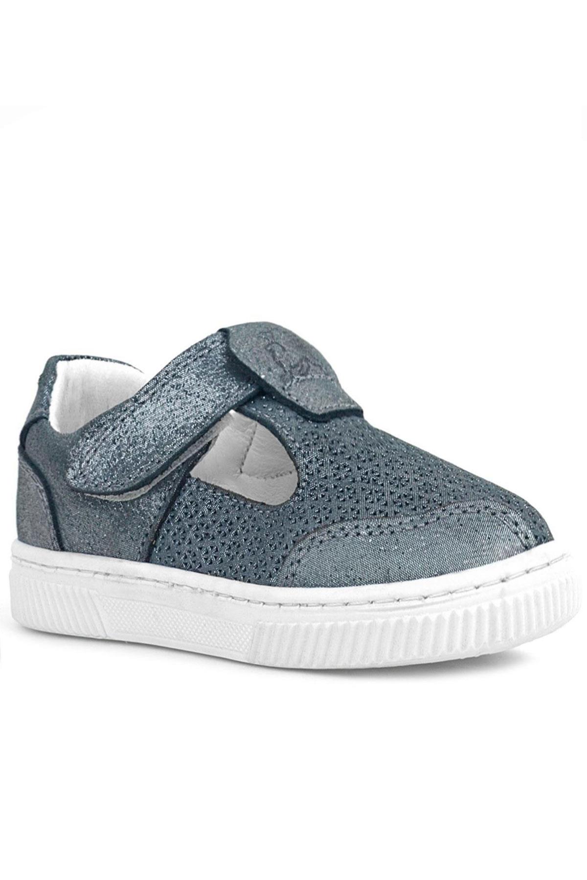 Rakerplus Bheem Hakiki Deri Gümüş Simli Cırtlı Bebek Sneaker Sandalet R625-GS.22