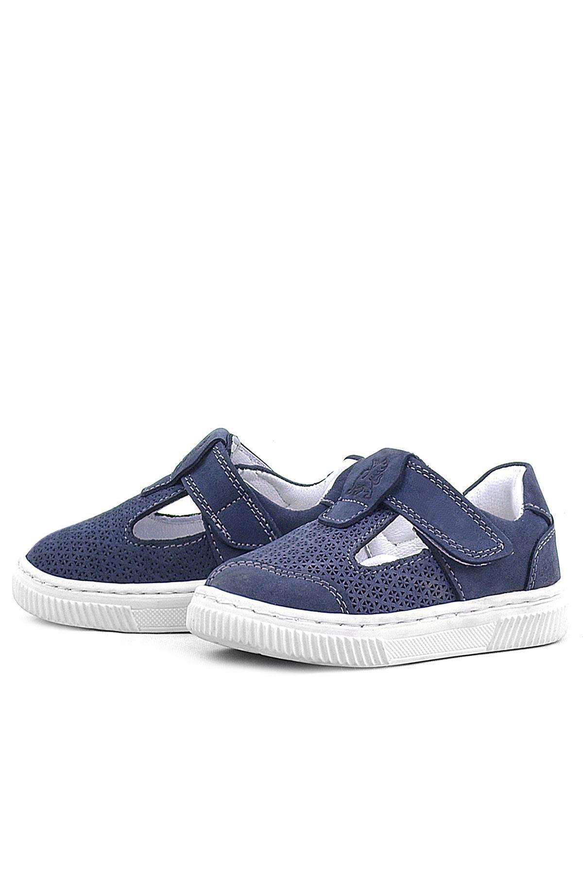 Rakerplus Bheem Hakiki Deri Lacivert Nubuk Cırtlı Bebek Sneaker Sandalet R625-LLN.25
