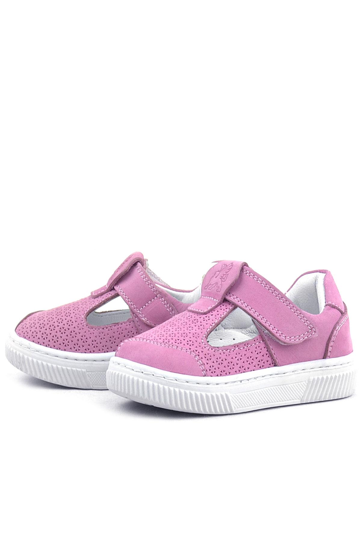 Rakerplus Bheem Hakiki Deri Pembe Cırtlı Bebek Sneaker Sandalet R625-PN.21