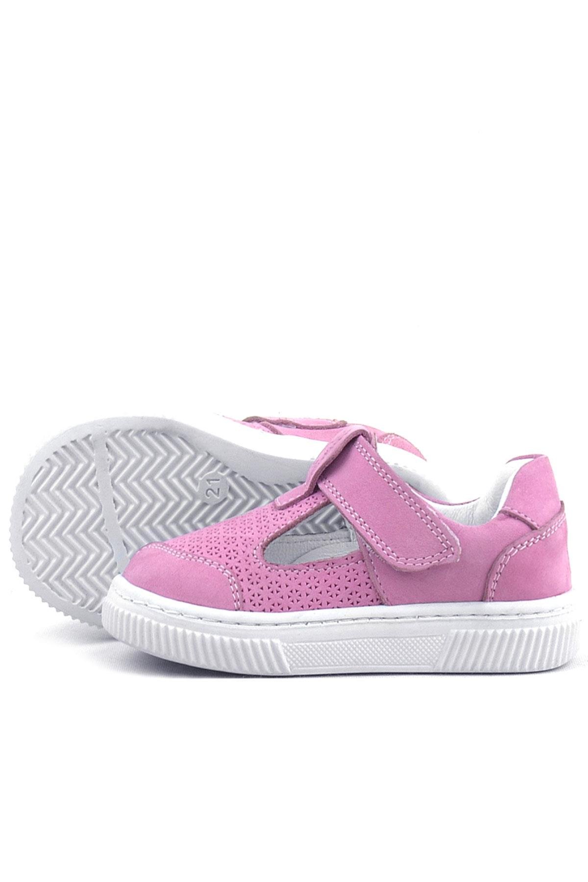 Rakerplus Bheem Hakiki Deri Pembe Cırtlı Bebek Sneaker Sandalet R625-PN.21