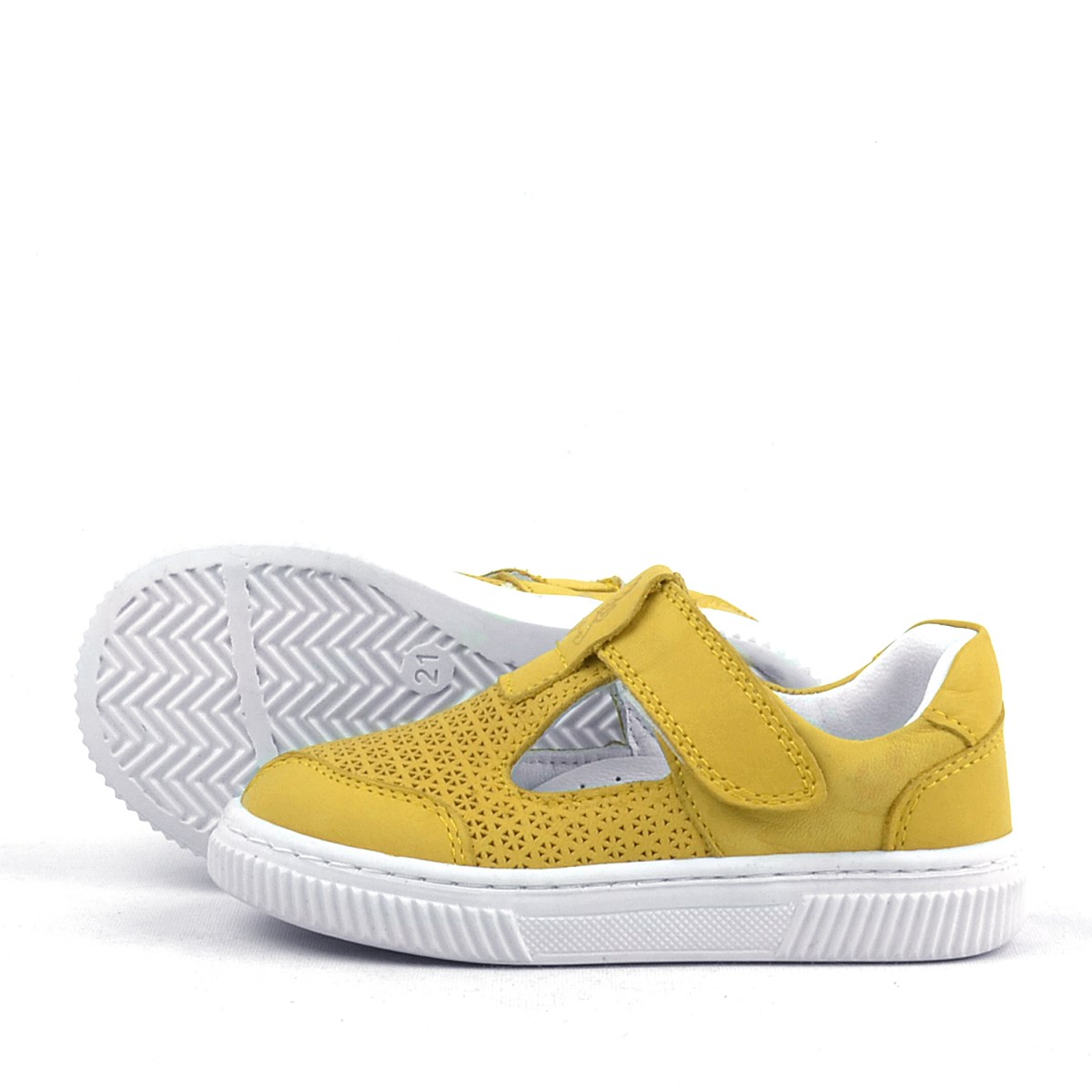 Rakerplus Bheem Hakiki Deri Sarı Cırtlı Bebek Sneaker Sandalet