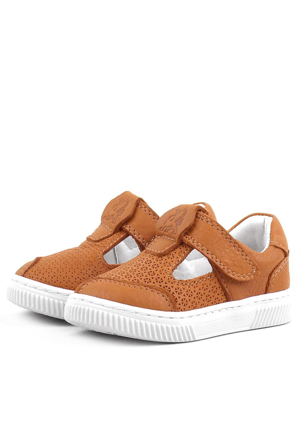 Rakerplus Bheem Hakiki Deri Turuncu Cırtlı Bebek Sneaker Sandalet R625-TU.21