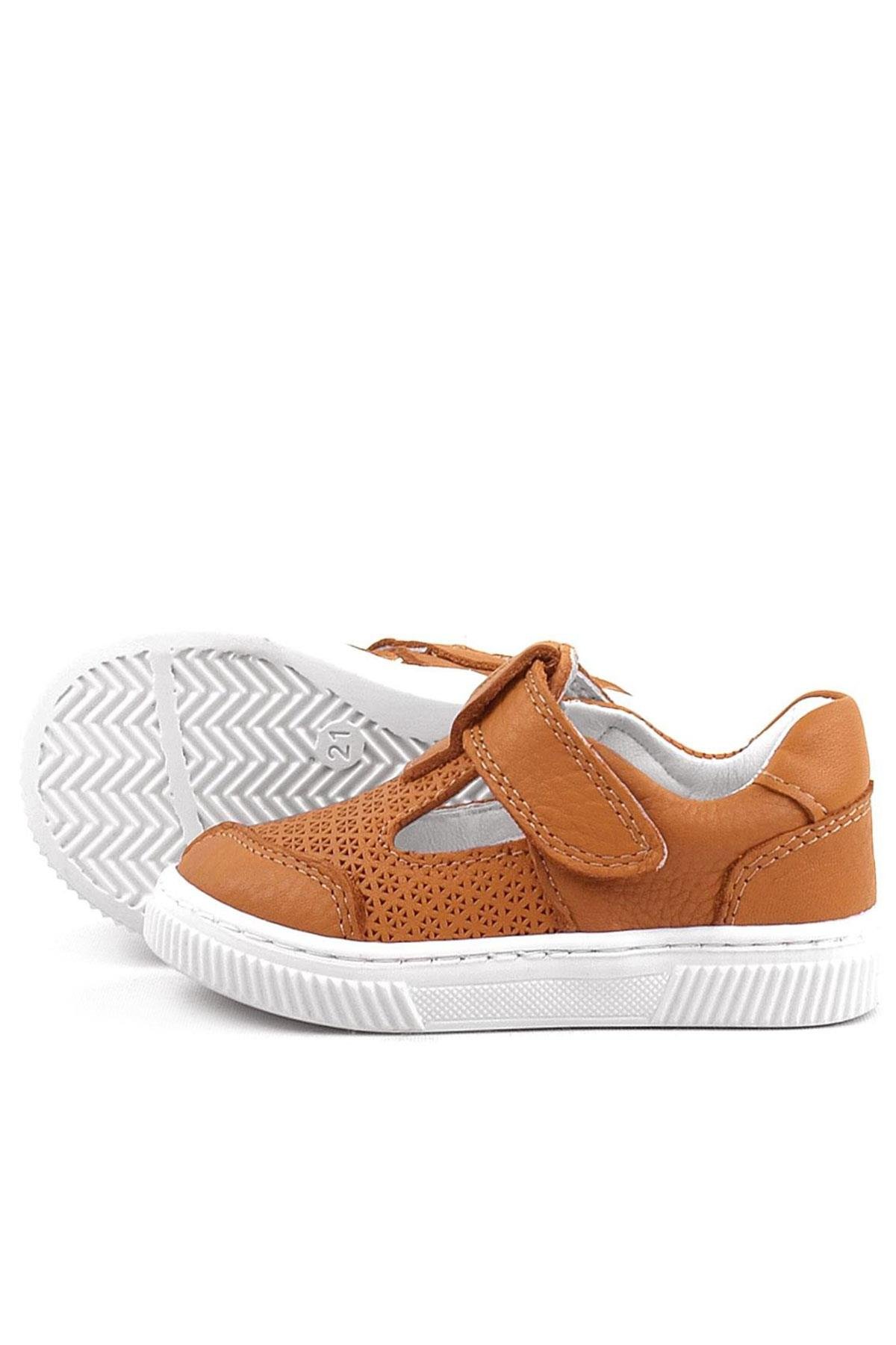 Rakerplus Bheem Hakiki Deri Turuncu Cırtlı Bebek Sneaker Sandalet R625-TU.21