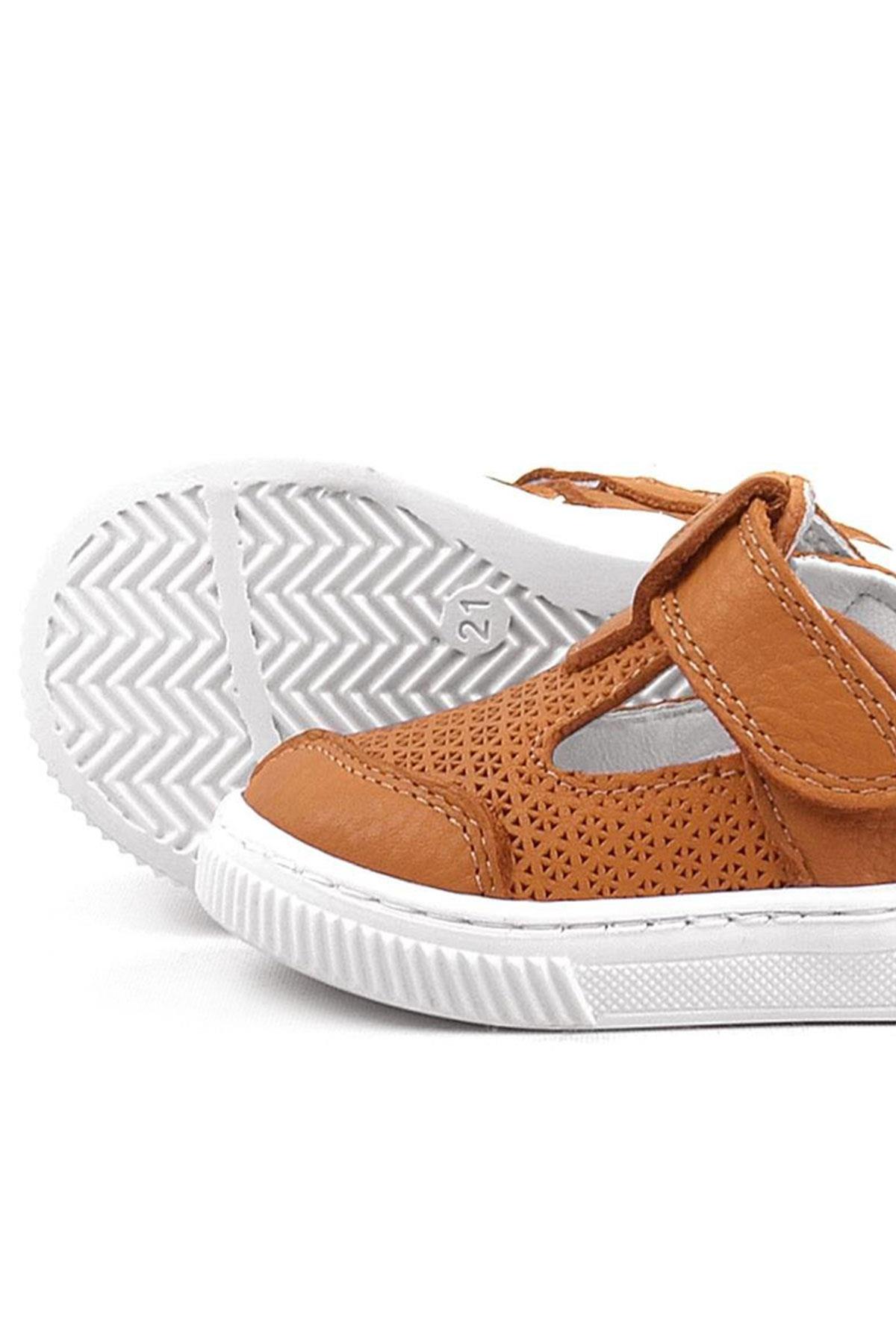 Rakerplus Bheem Hakiki Deri Turuncu Cırtlı Bebek Sneaker Sandalet R625-TU.21