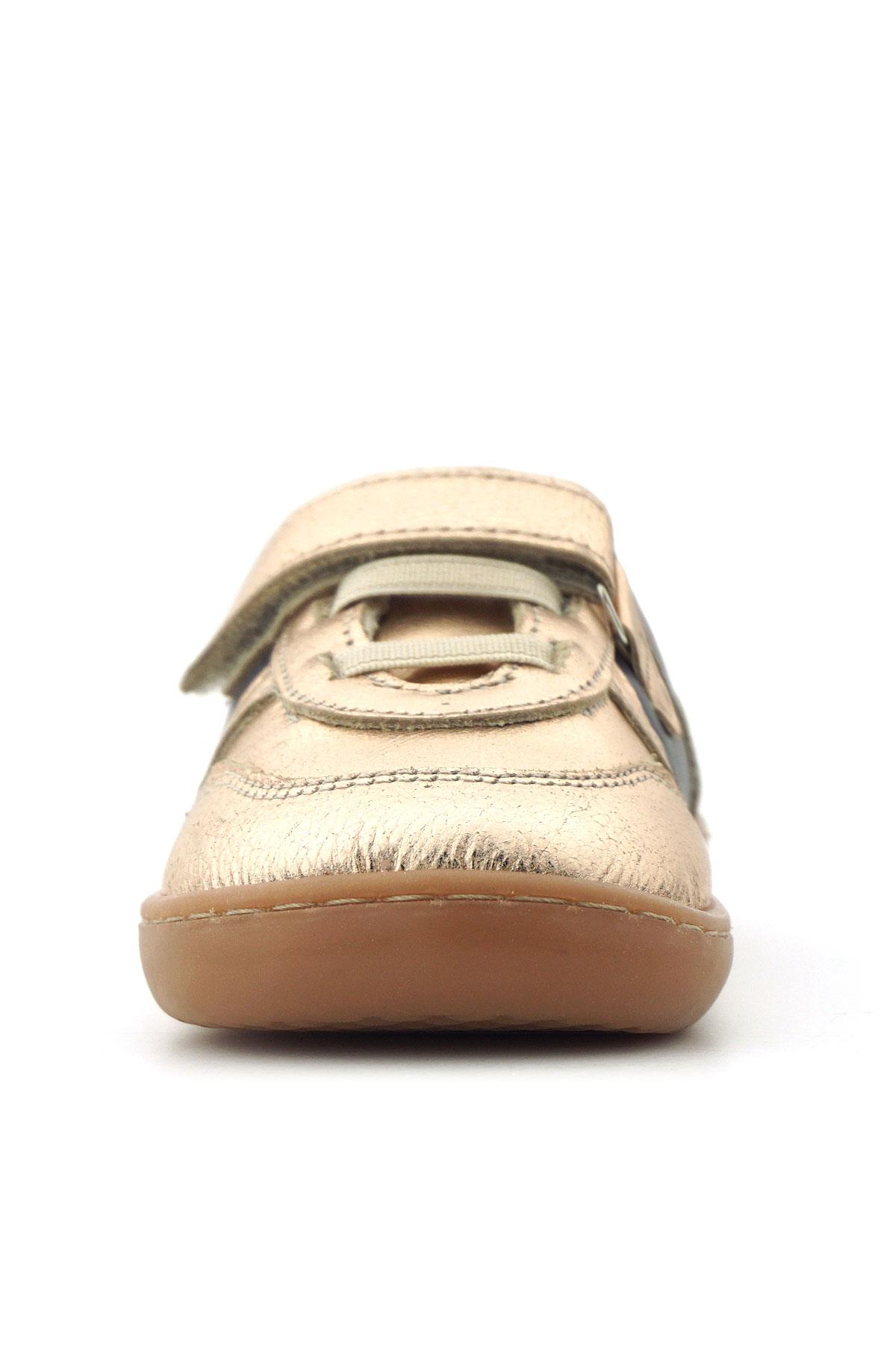 Rakerplus Bob Hakiki Deri Bakır Barefoot Cırtlı Lastikli Bebek Sneaker Ayakkabı R840-BAPL.25