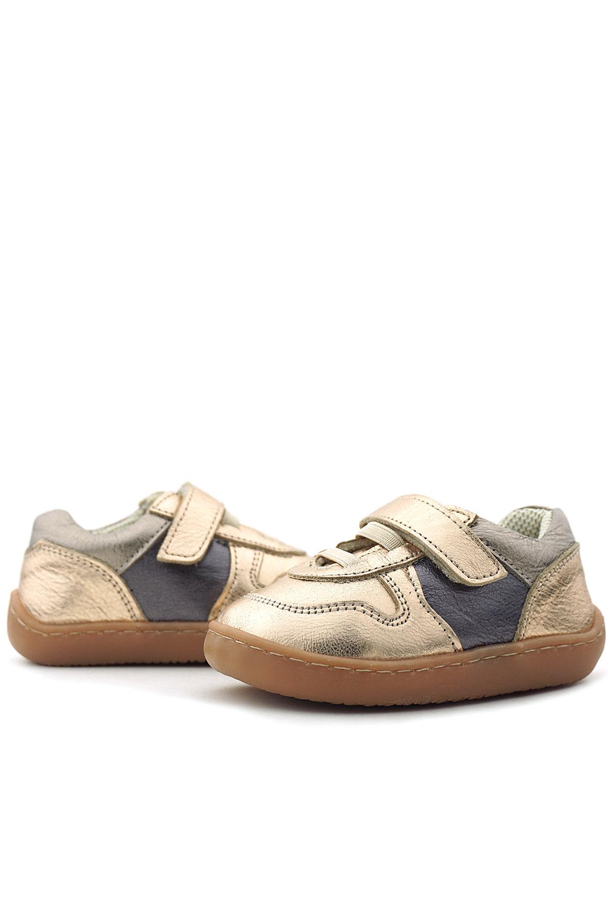 Rakerplus Bob Hakiki Deri Bakır Barefoot Cırtlı Lastikli Bebek Sneaker Ayakkabı R840-BAPL.25