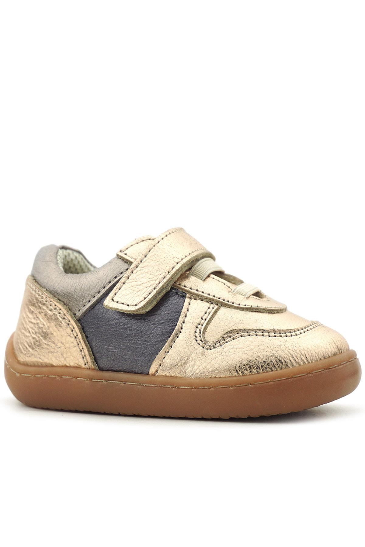 Rakerplus Bob Hakiki Deri Bakır Barefoot Cırtlı Lastikli Bebek Sneaker Ayakkabı R840-BAPL.25