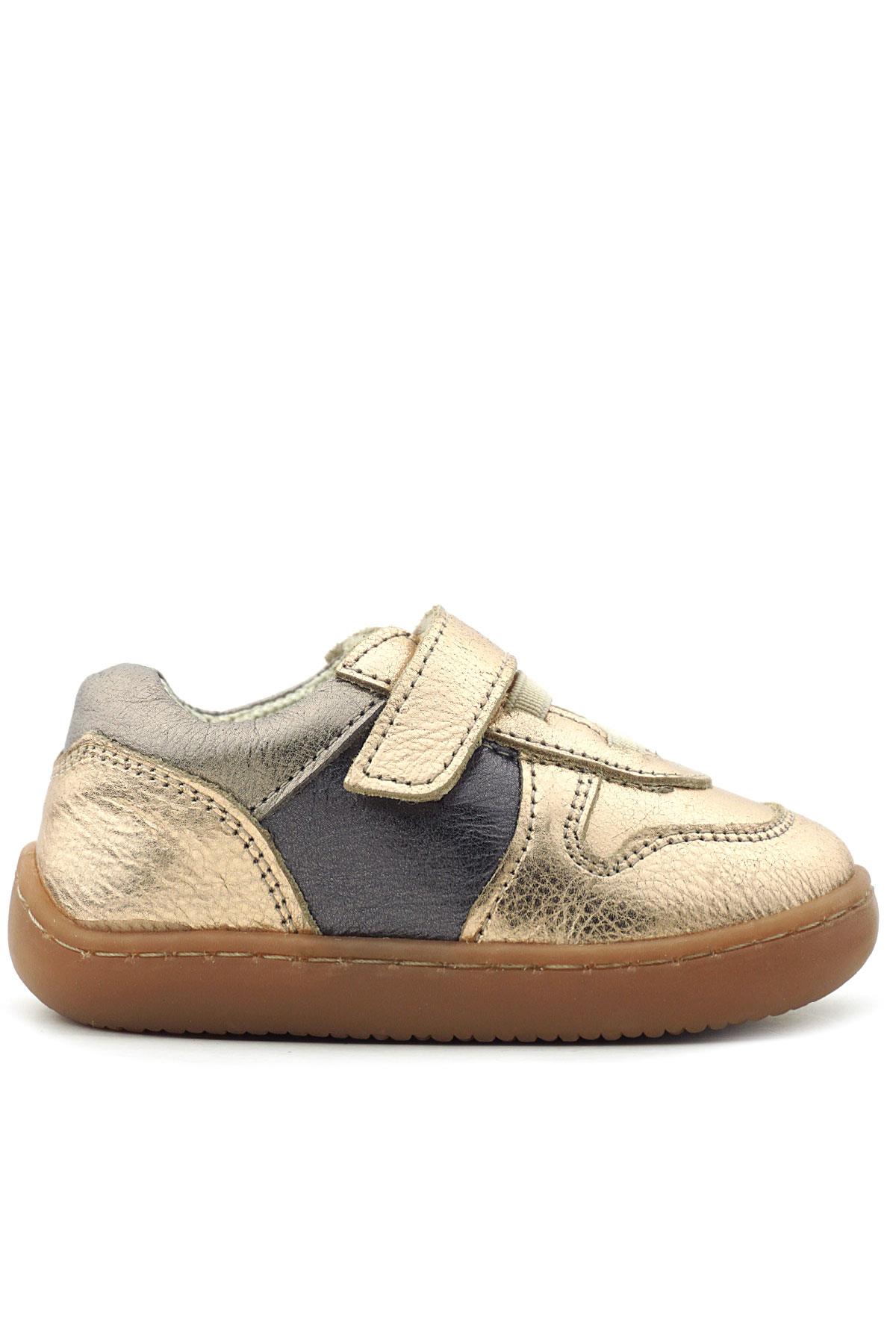 Rakerplus Bob Hakiki Deri Bakır Barefoot Cırtlı Lastikli Bebek Sneaker Ayakkabı R840-BAPL.25