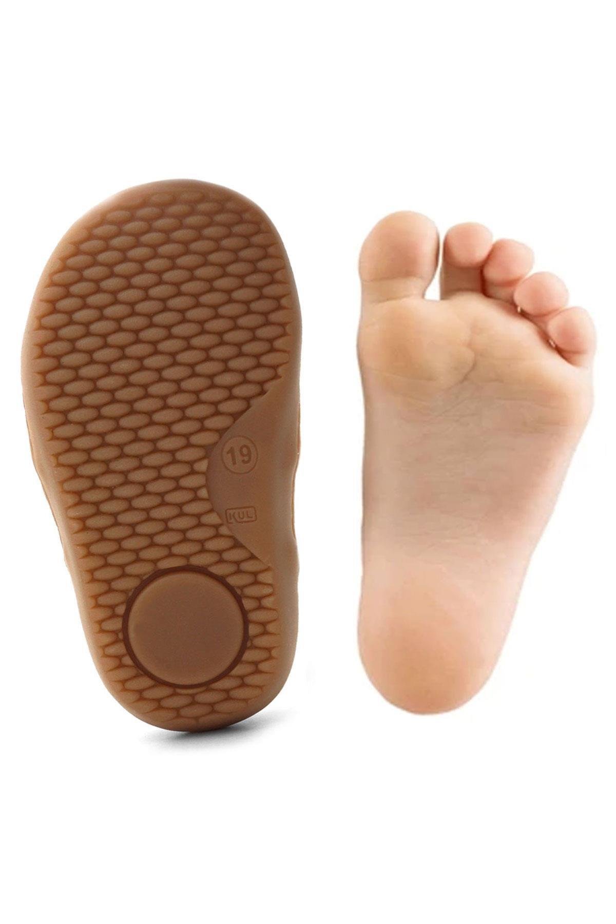 Rakerplus Bob Hakiki Deri Lacivert Beyaz Barefoot Cırtlı Lastikli Bebek Sneaker Ayakkabı R840-LBETU.25