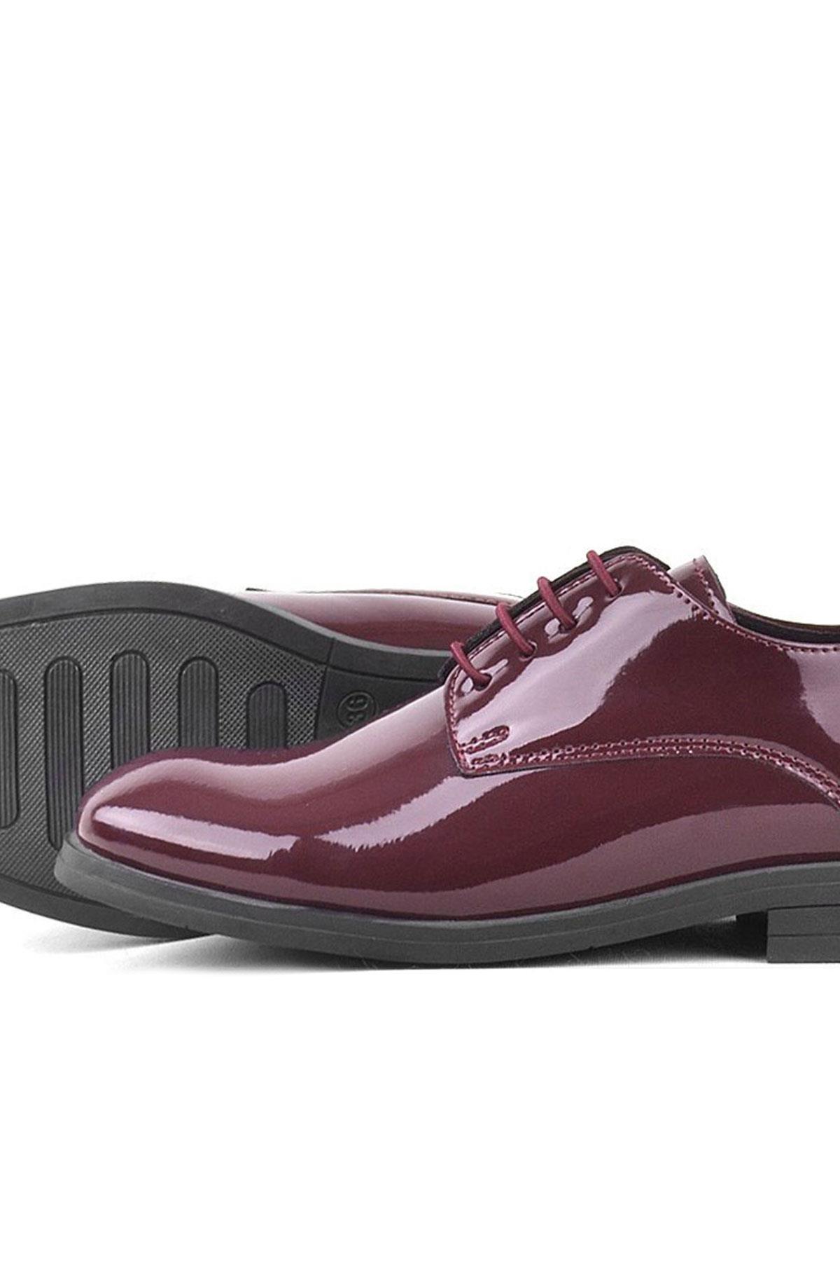 Rakerplus Bordo Rugan Bağcıklı Oxford Çocuk Okul Ayakkabısı 3020-BORR-B.26