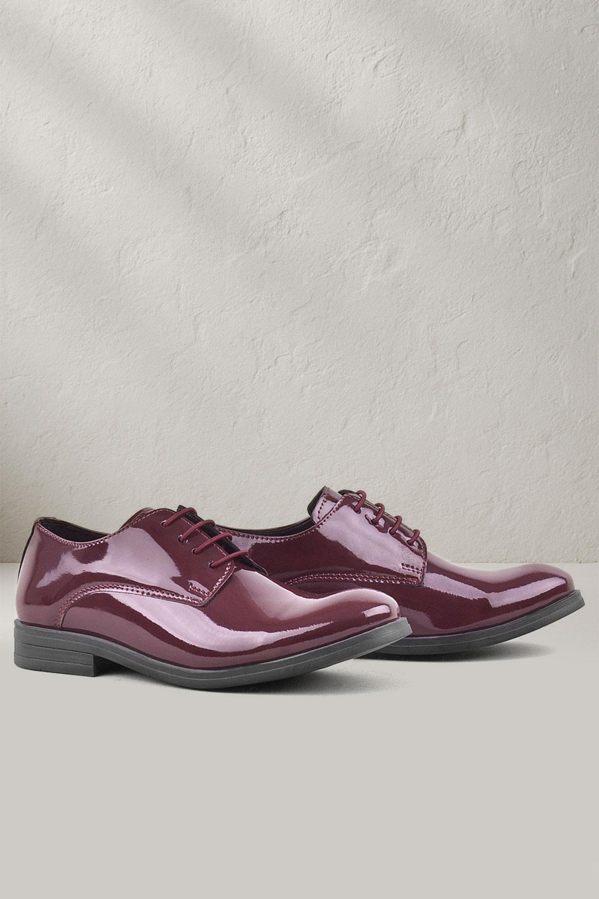 Rakerplus Bordo Rugan Bağcıklı Oxford Çocuk Okul Ayakkabısı 3020-BORR-B.26