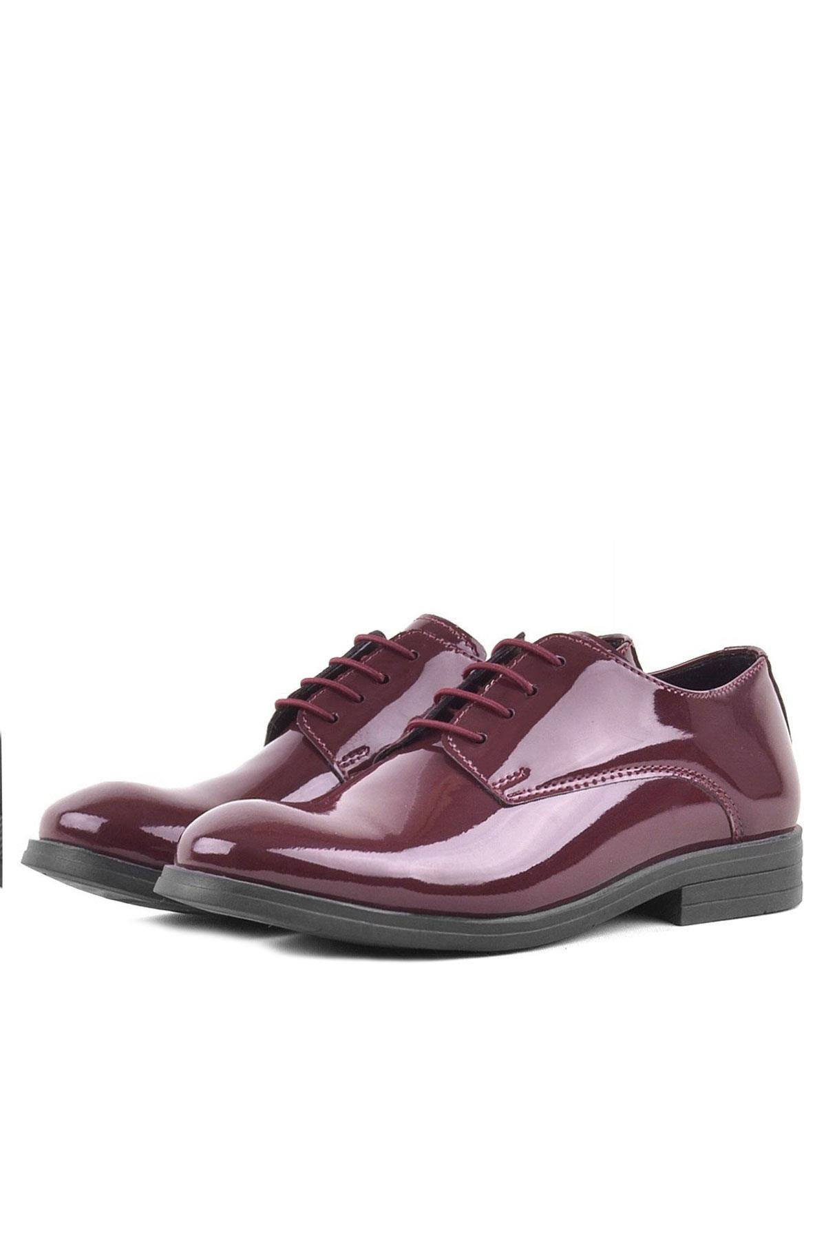 Rakerplus Bordo Rugan Bağcıklı Oxford Çocuk Okul Ayakkabısı 3020-BORR-B.26
