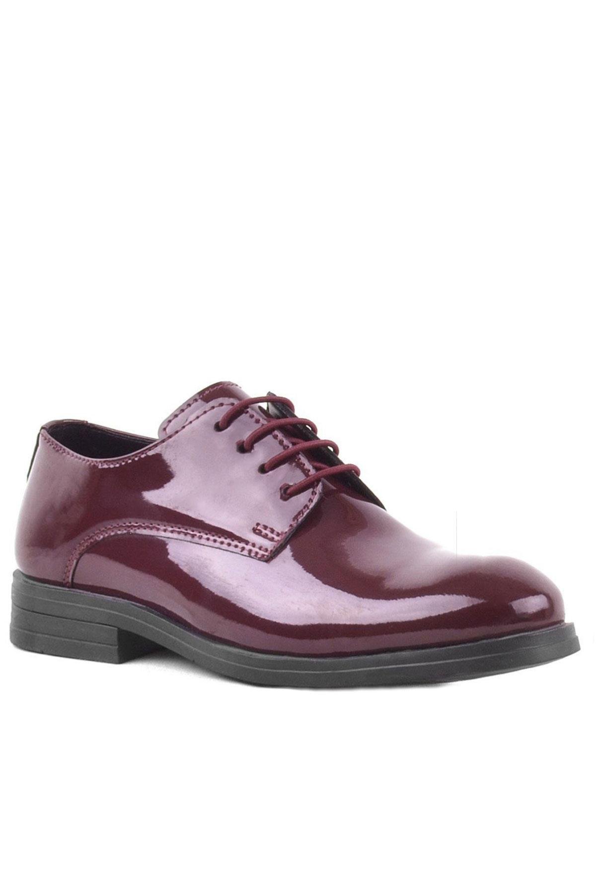 Rakerplus Bordo Rugan Bağcıklı Oxford Çocuk Okul Ayakkabısı 3020-BORR-B.26