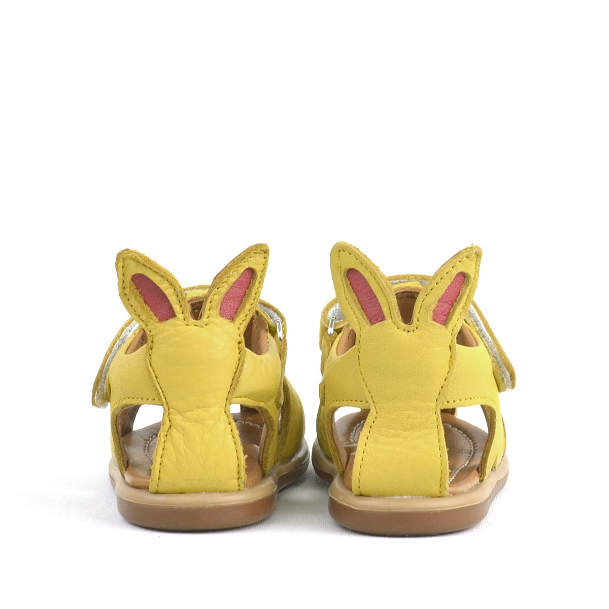 Rakerplus Rakerplus Bunny Hakiki Deri Sarı Cırtlı Bebek Sandalet