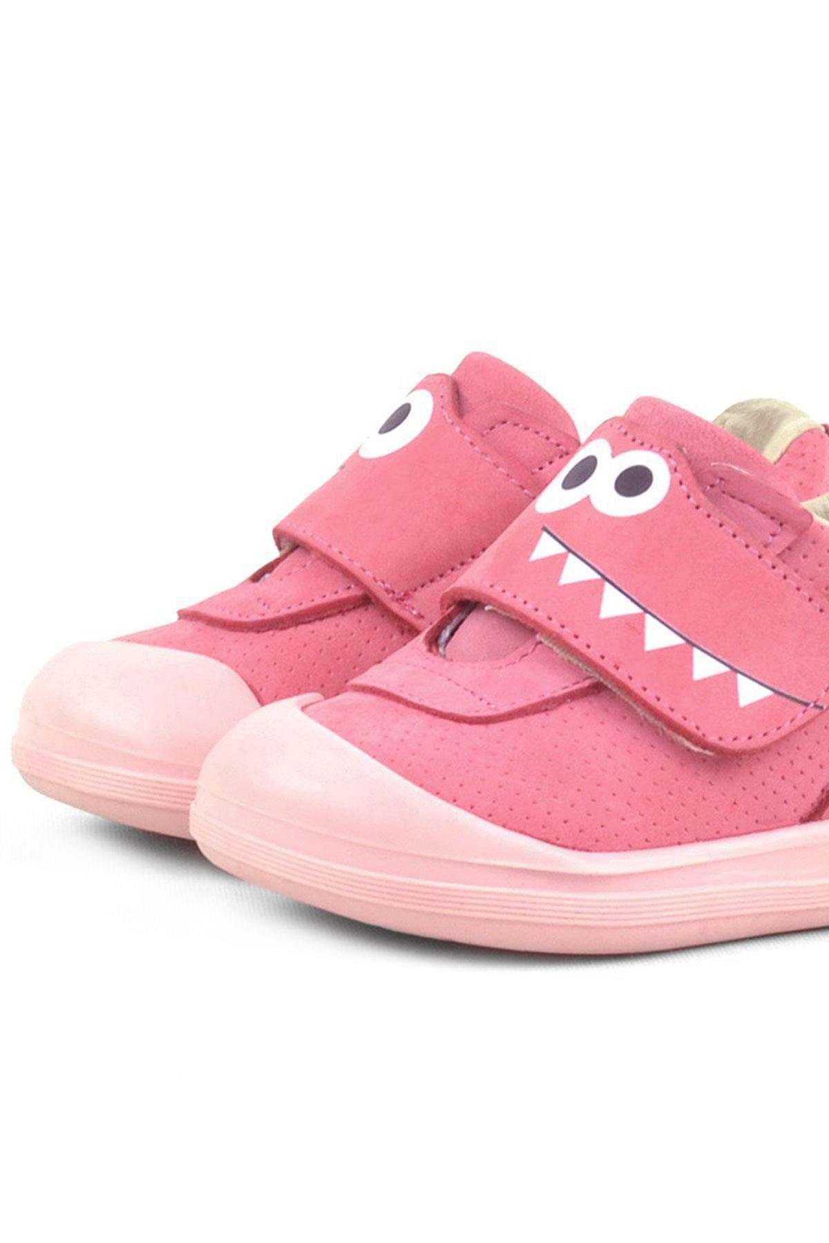 Rakerplus Dino Hakiki Deri Pembe Yüksek Bilekli Bebek Ayakkabı R402-P.19