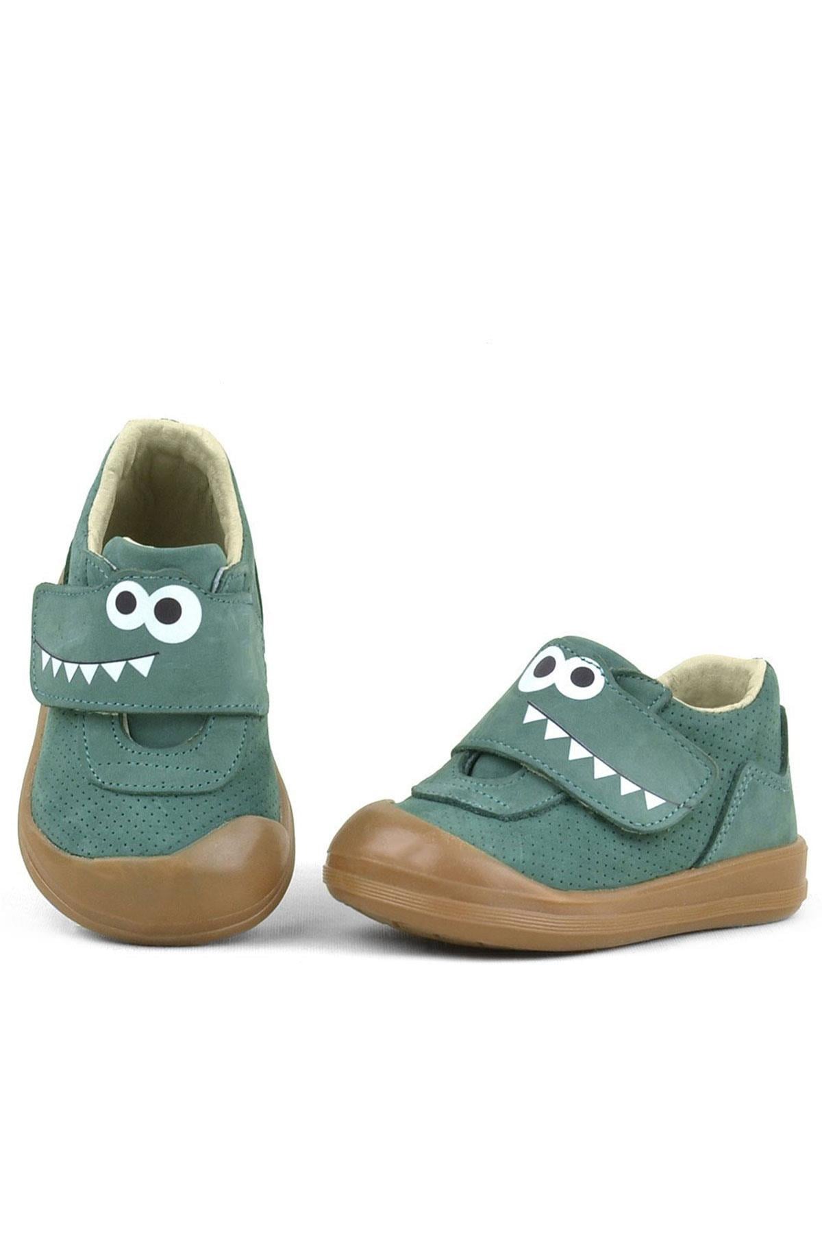 Rakerplus Dino Genuine Leather Green High Ankle Baby Shoes R402-Y.19