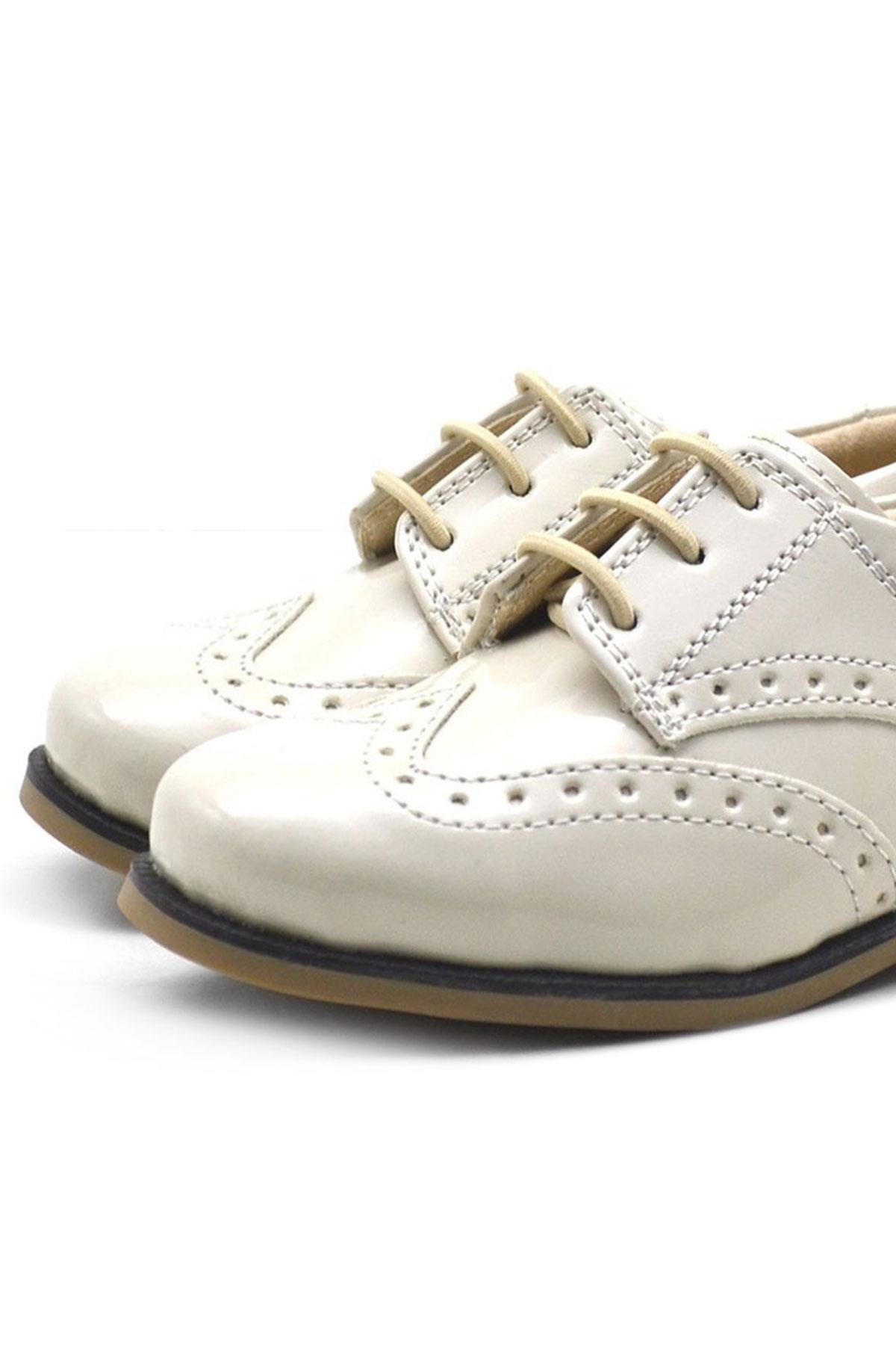 Rakerplus Bej Rugan Bağcıklı Klasik Erkek Çocuk Ayakkabı