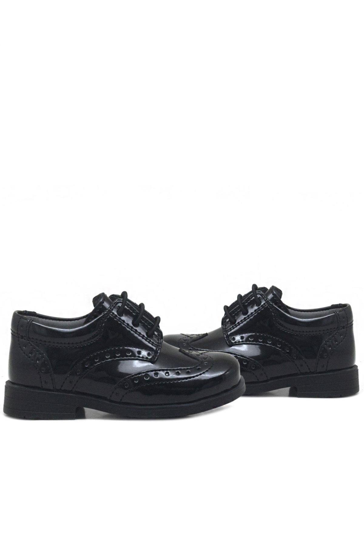 Rakerplus Titan Black Patent Leather Flat Classic Baby Boy Shoes