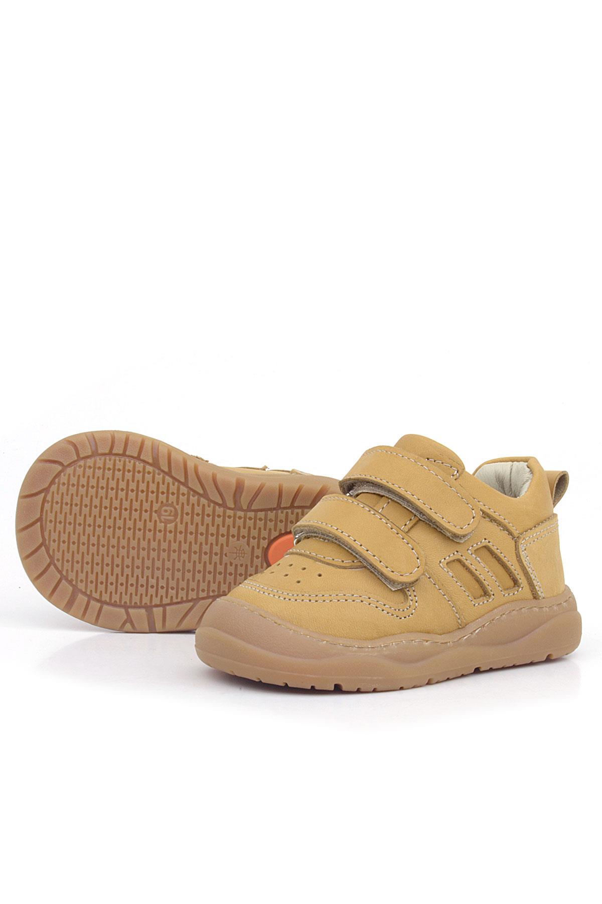 Rakerplus Schaggy Genuine Leather Brown Velcro Baby Sneakers