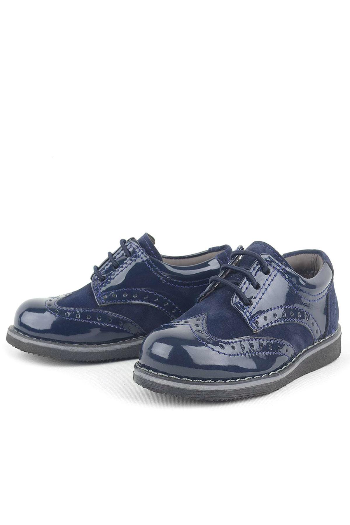 Rakerplus Hidra Classic Patent Leather High Based Navy Blue Baby Shoes