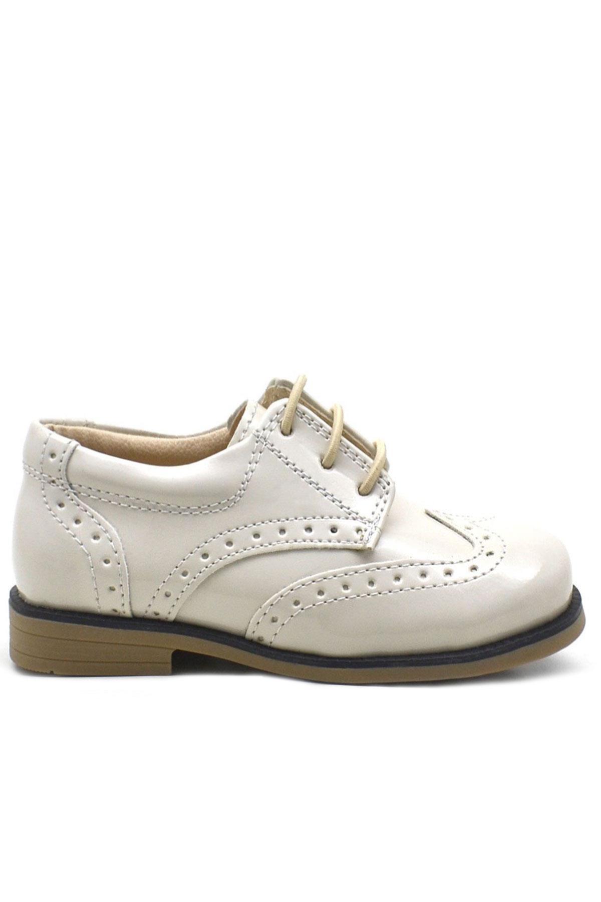 Rakerplus Bej Rugan Bağcıklı Klasik Erkek Çocuk Ayakkabı