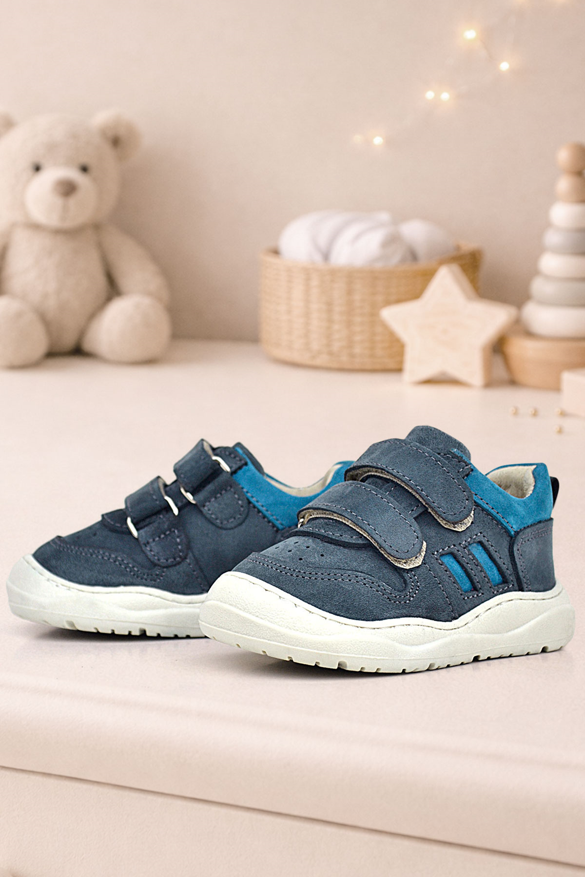 Rakerplus Schaggy Genuine Leather Gray Baby Sports Shoes