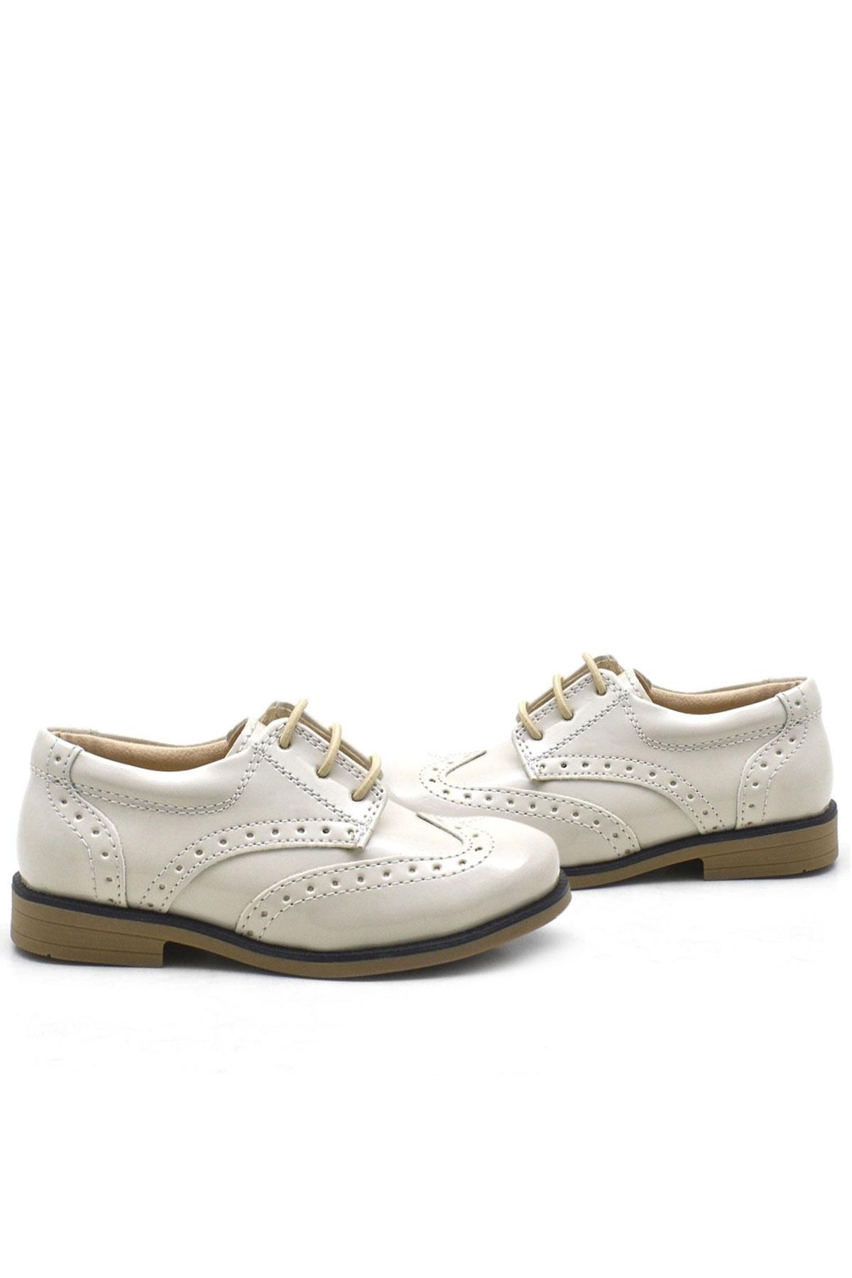 Rakerplus Bej Rugan Bağcıklı Klasik Erkek Çocuk Ayakkabı