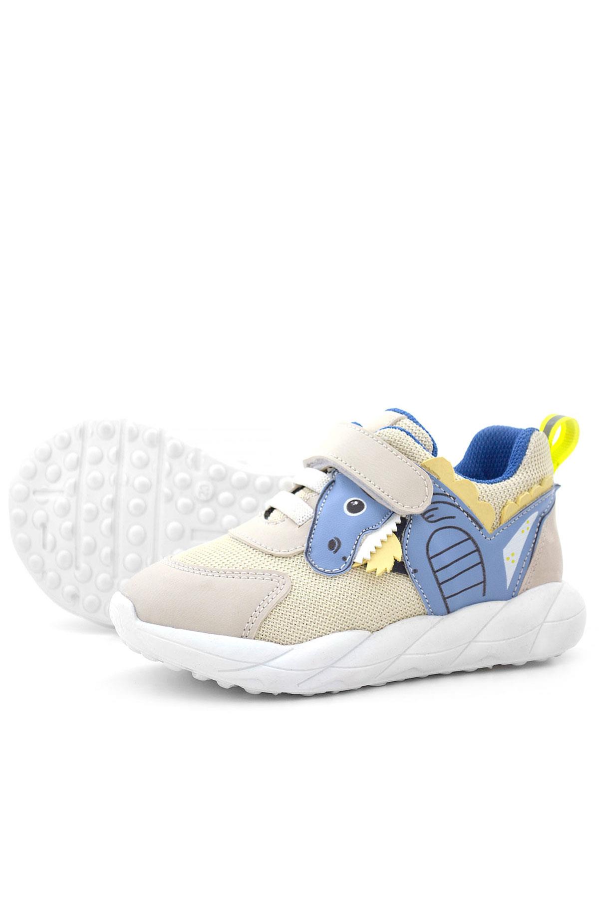 Rakerplus Barefoot Krem Dinazorlu Cırtlı Lastikli Çocuk Spor Ayakkabı
