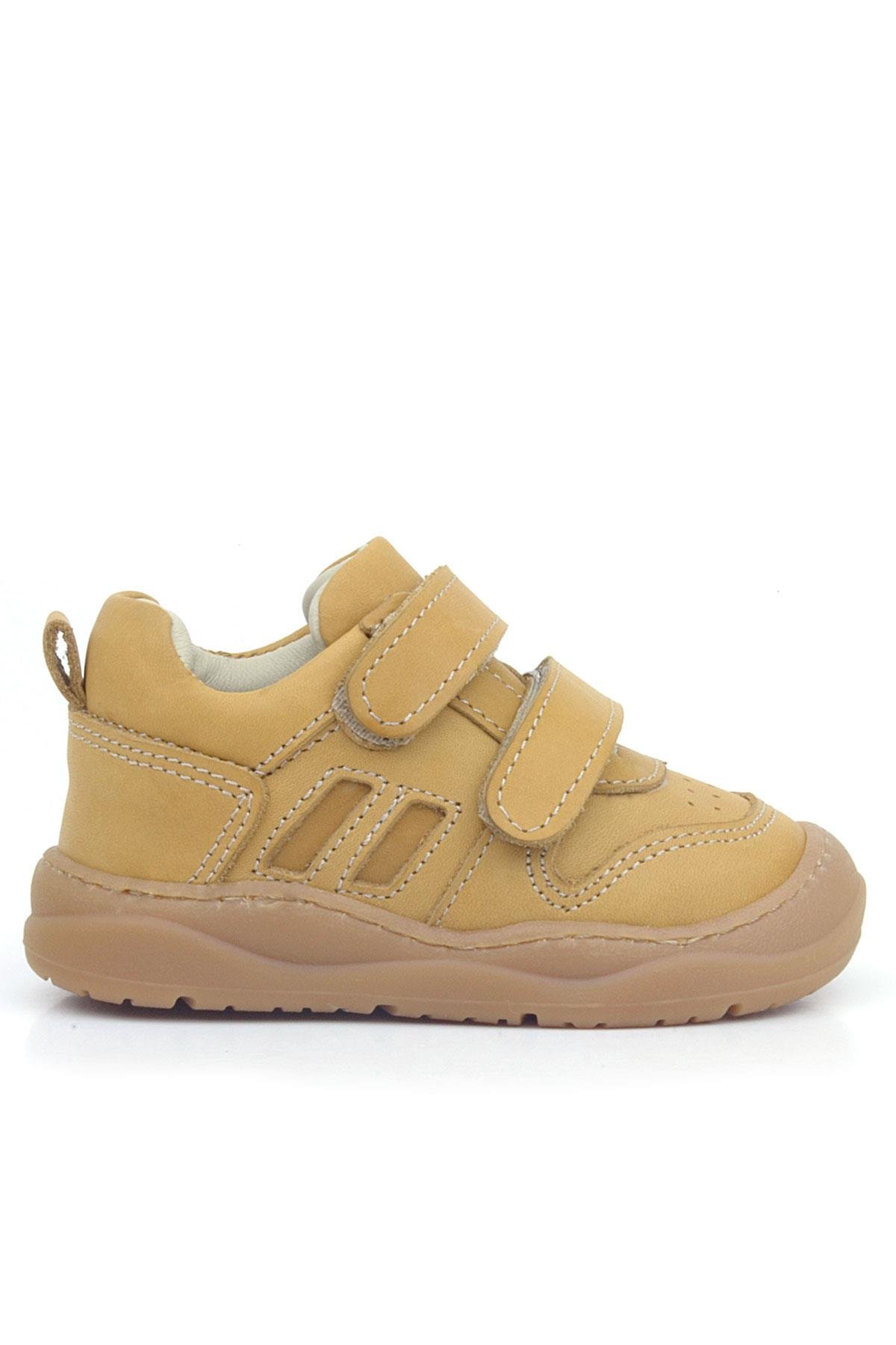 Rakerplus Schaggy Genuine Leather Brown Velcro Baby Sneakers