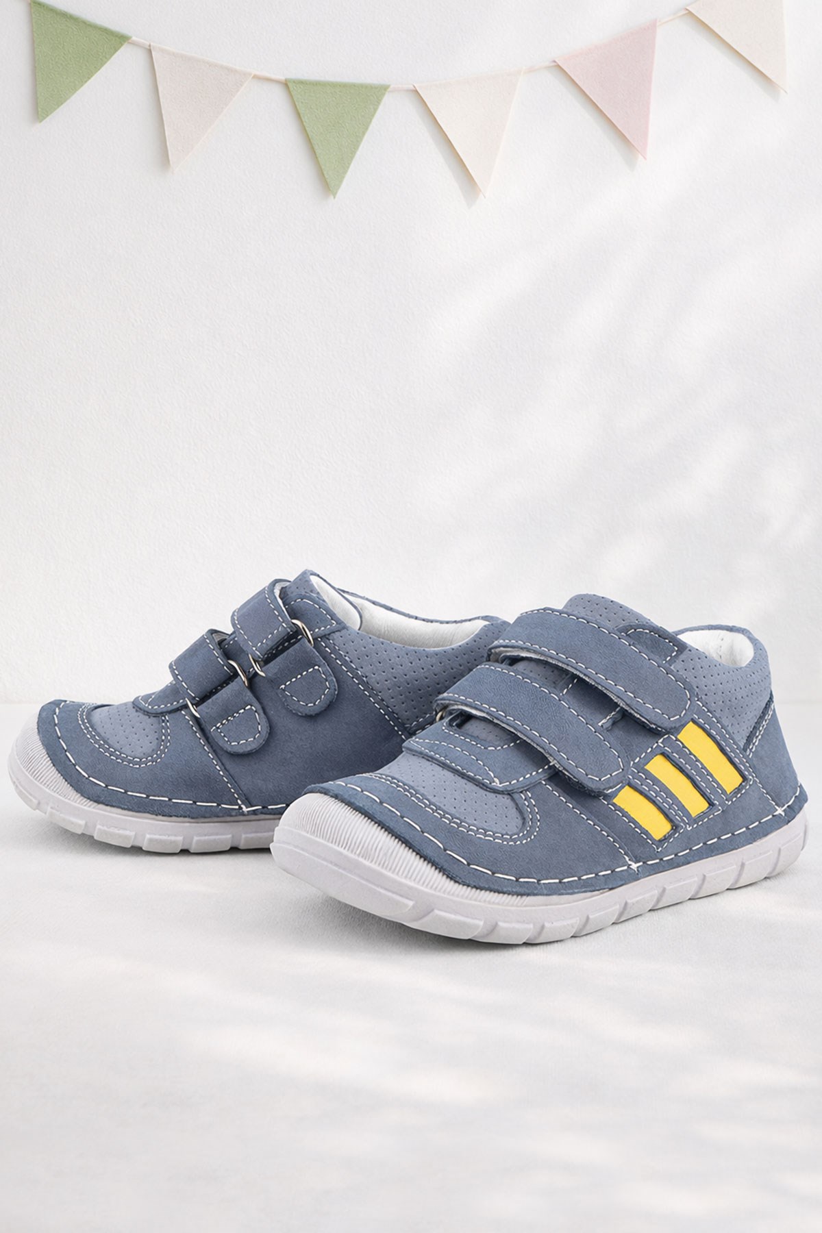 Rakerplus Genuine Leather Grey First Step Unisex Baby Shoes