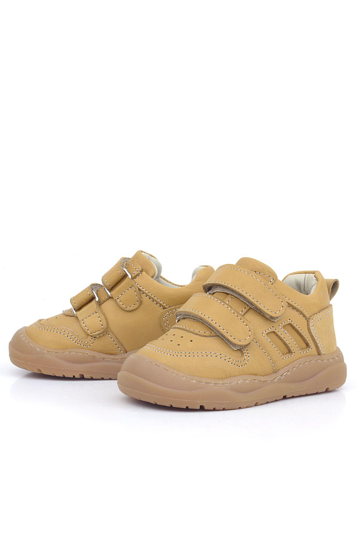 Rakerplus Schaggy Genuine Leather Brown Velcro Baby Sneakers