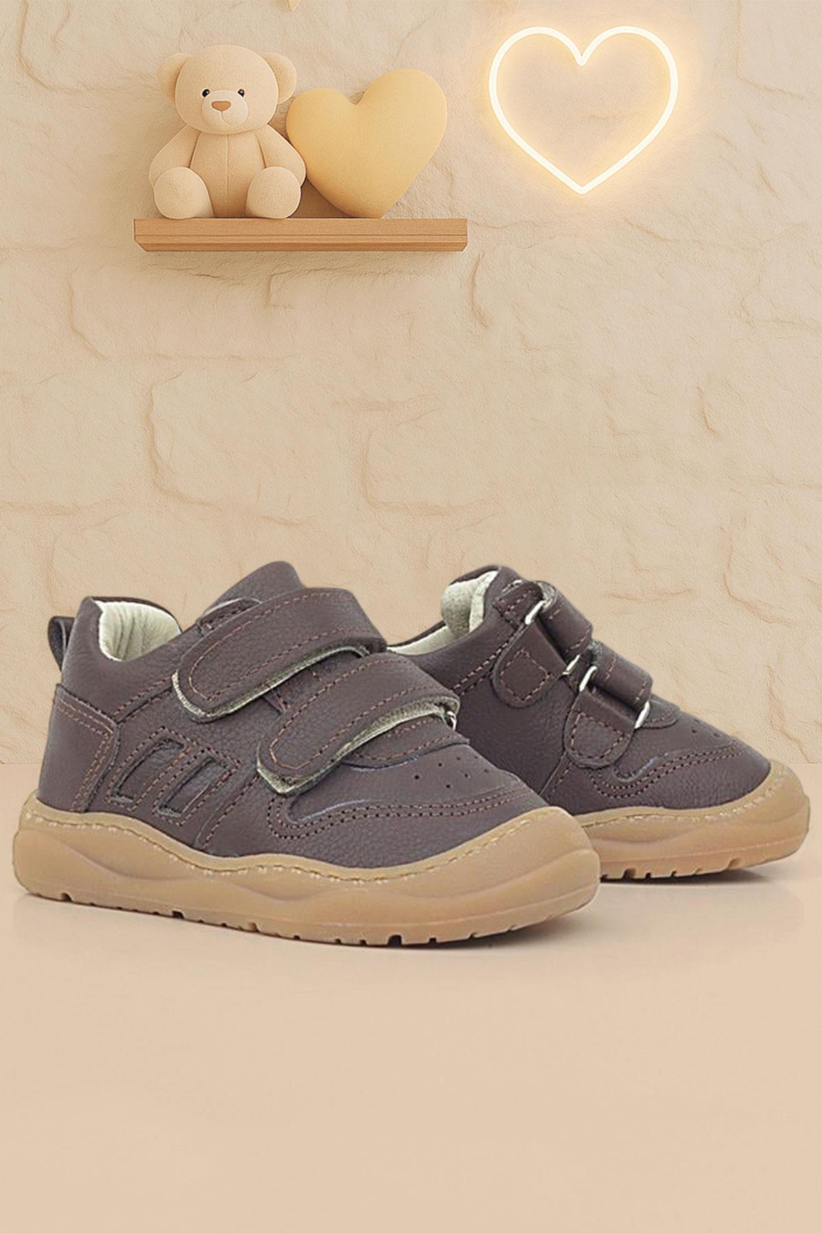 Rakerplus Schaggy Genuine Leather Brown Baby Sneakers