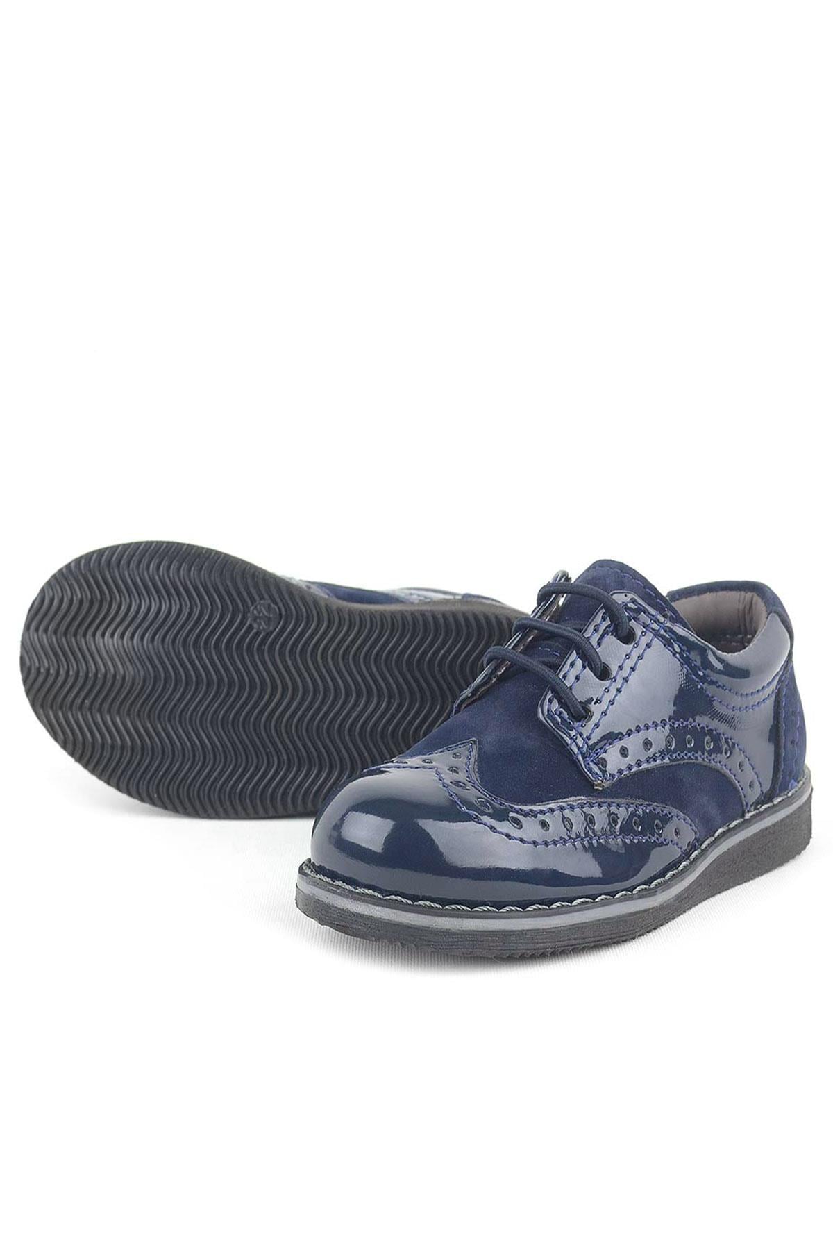 Rakerplus Hidra Classic Patent Leather High Based Navy Blue Baby Shoes