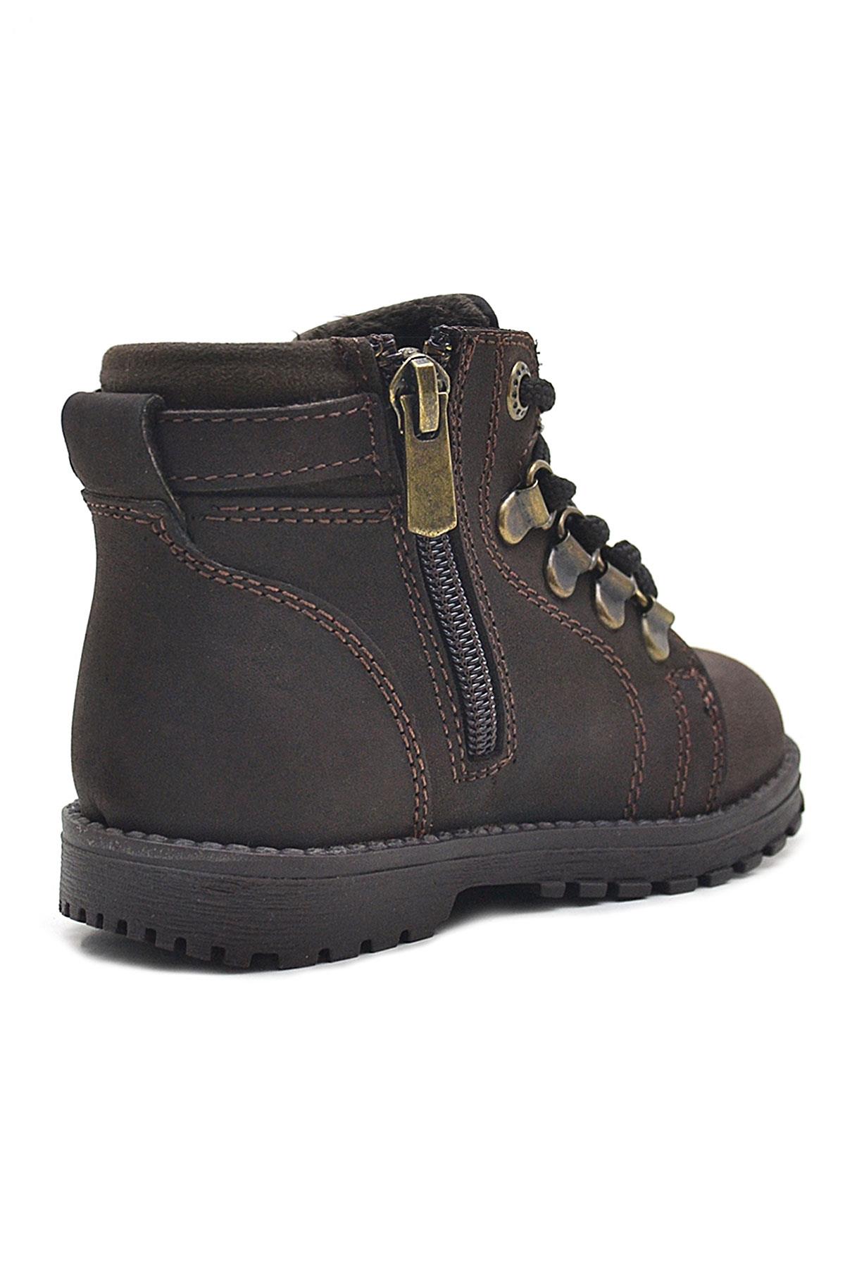 Rakerplus Griffon Hakiki Deri Fermuarlı Kışlık Çocuk Bot