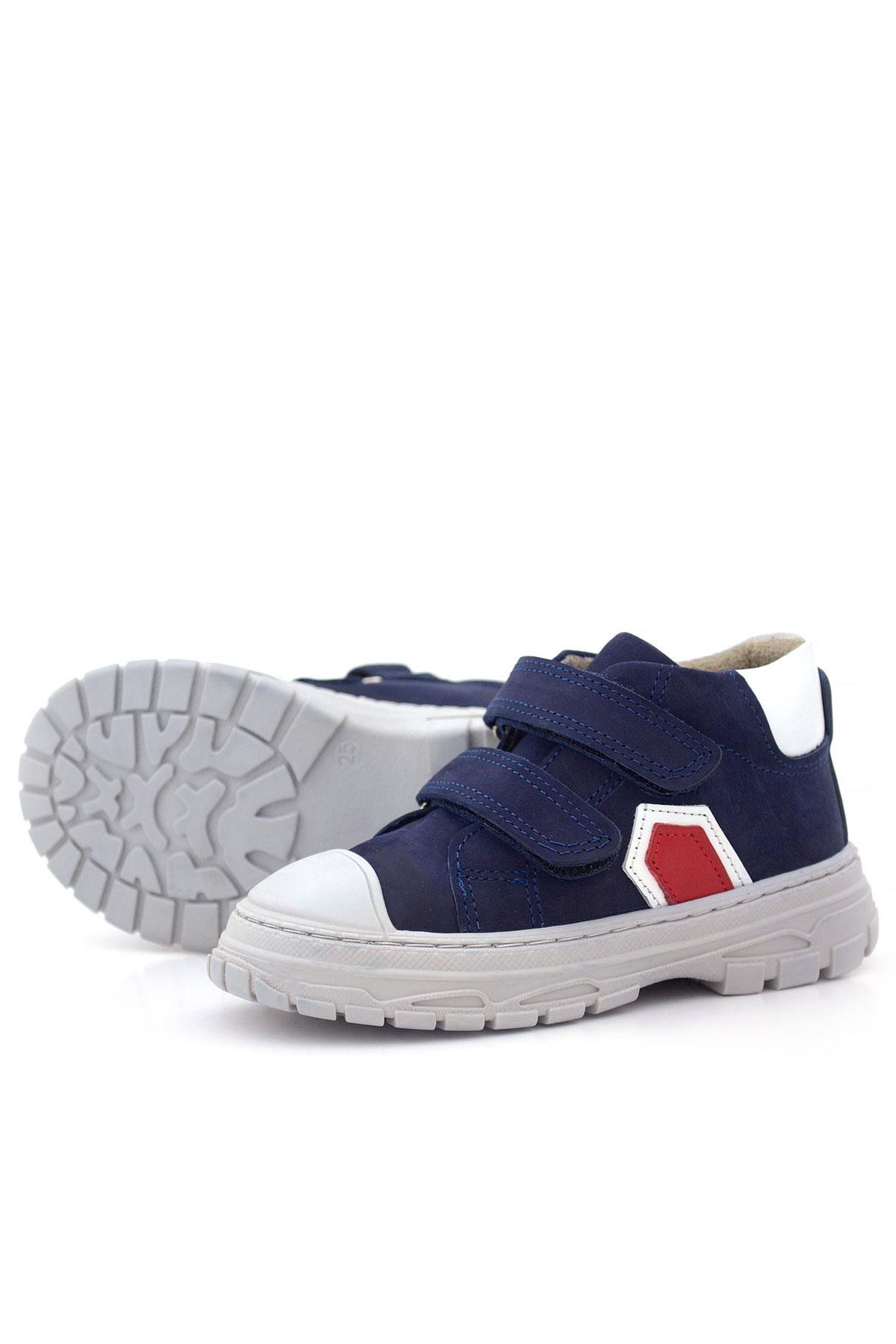 Rakerplus Tails Hakiki Deri Lacivert Kırmızı Cırtlı Çocuk Spor Bot