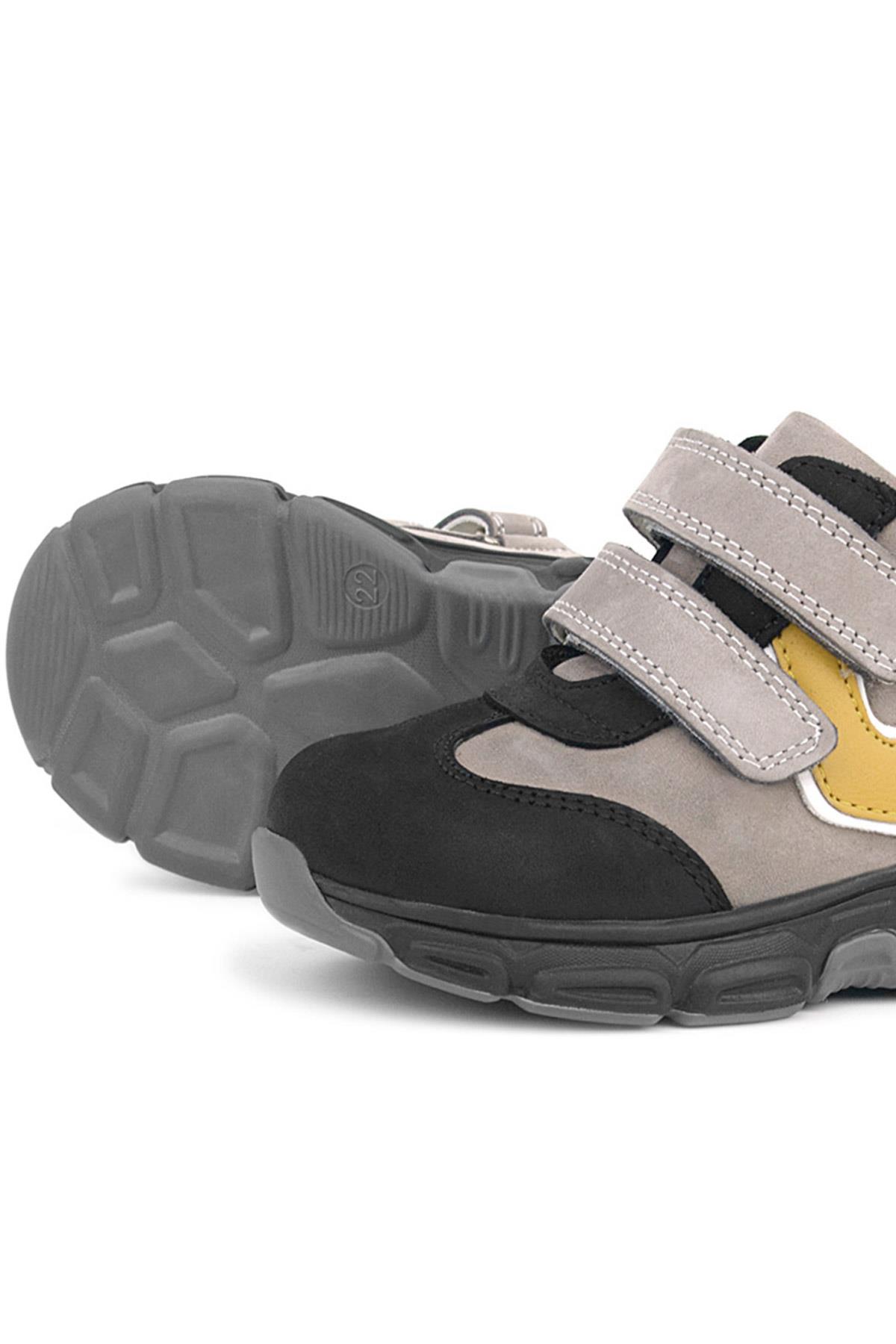 Rakerplus Genuine Leather Grey Black Baby Sports Boots Shoes