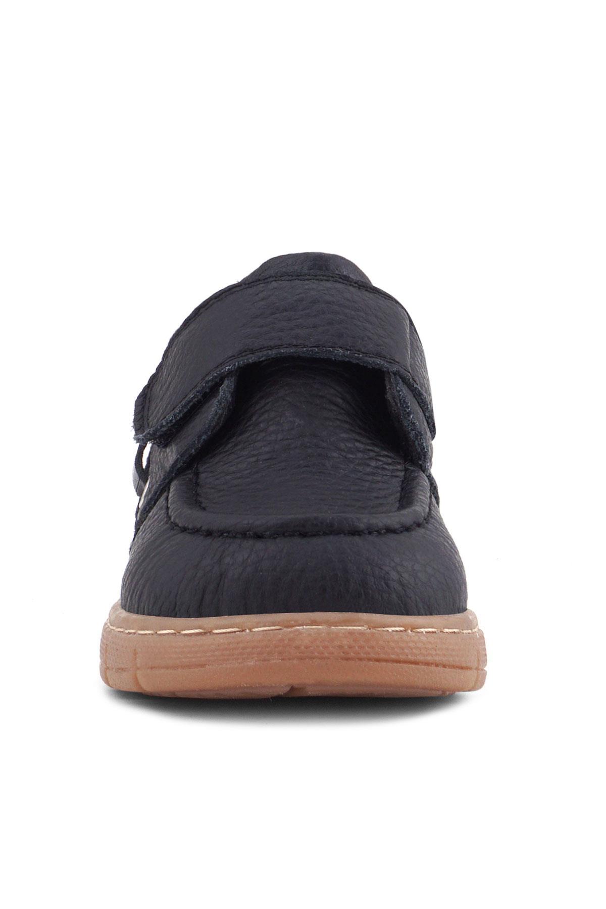 Rakerplus Hakiki Deri Siyah Cırt Cırtlı Bebek Bot