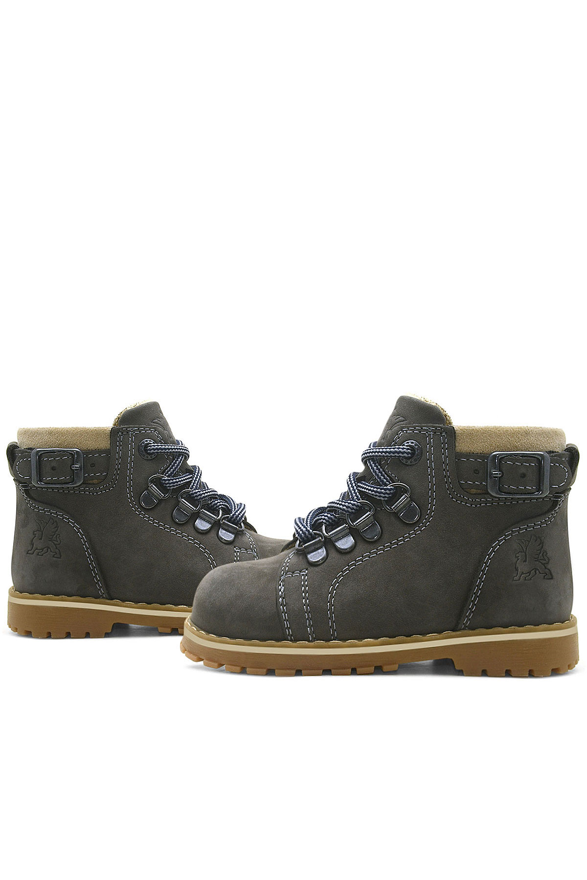 Rakerplus Griffon Furred Genuine Leather Gray Baby Boots