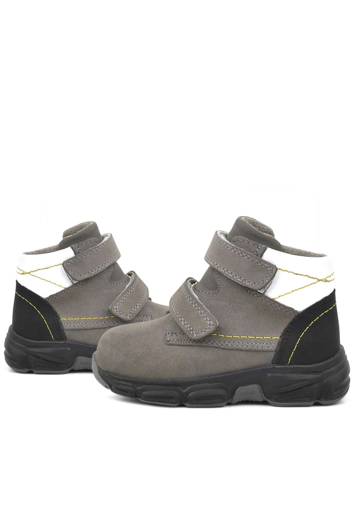 Rakerplus Genuine Leather Gray Nubuck Babies Sports Boots Shoes