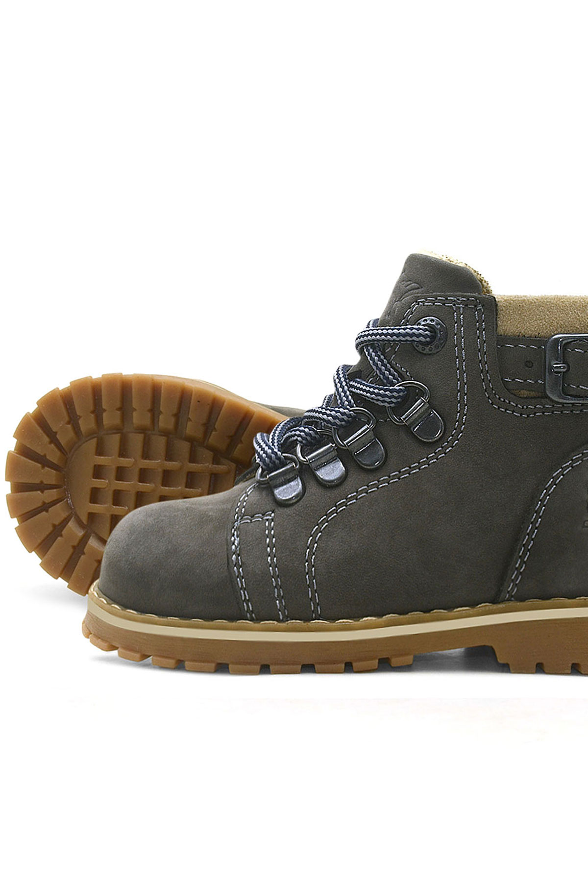 Rakerplus Griffon Furred Genuine Leather Gray Baby Boots